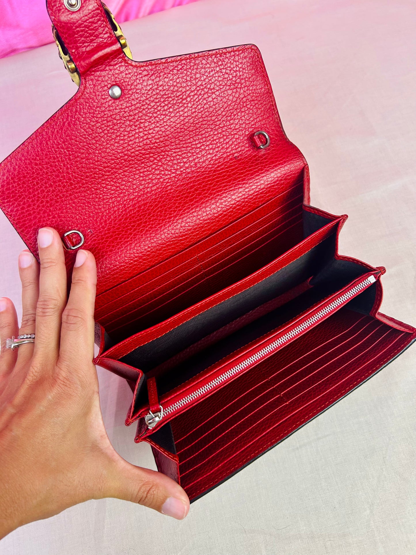 Gucci Red Dionysus Mini Chain Wallet