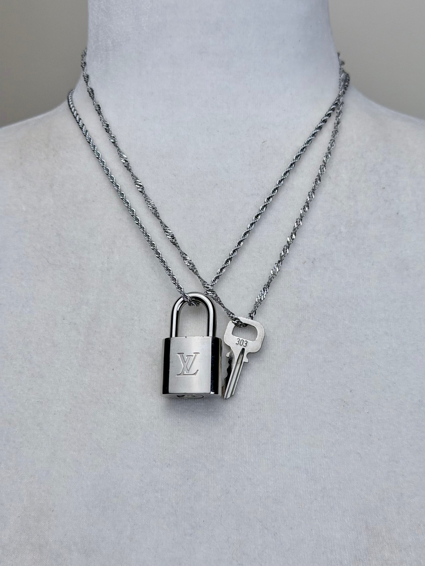 Silver Lock and Key Necklaces
