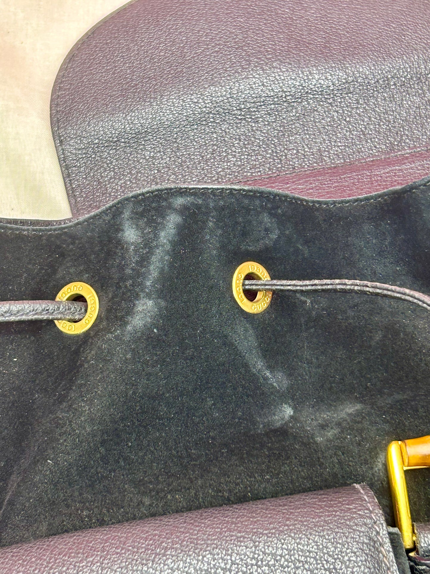 Black Gucci Bamboo Backpack