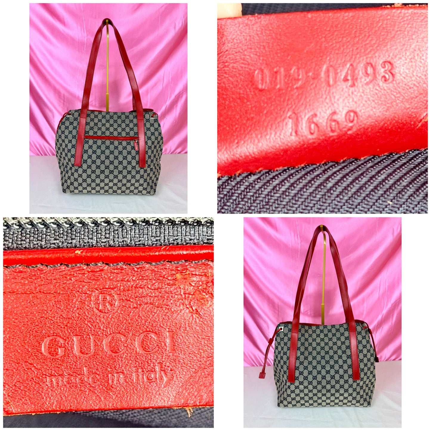 Gucci Red/Navy Supreme Tote