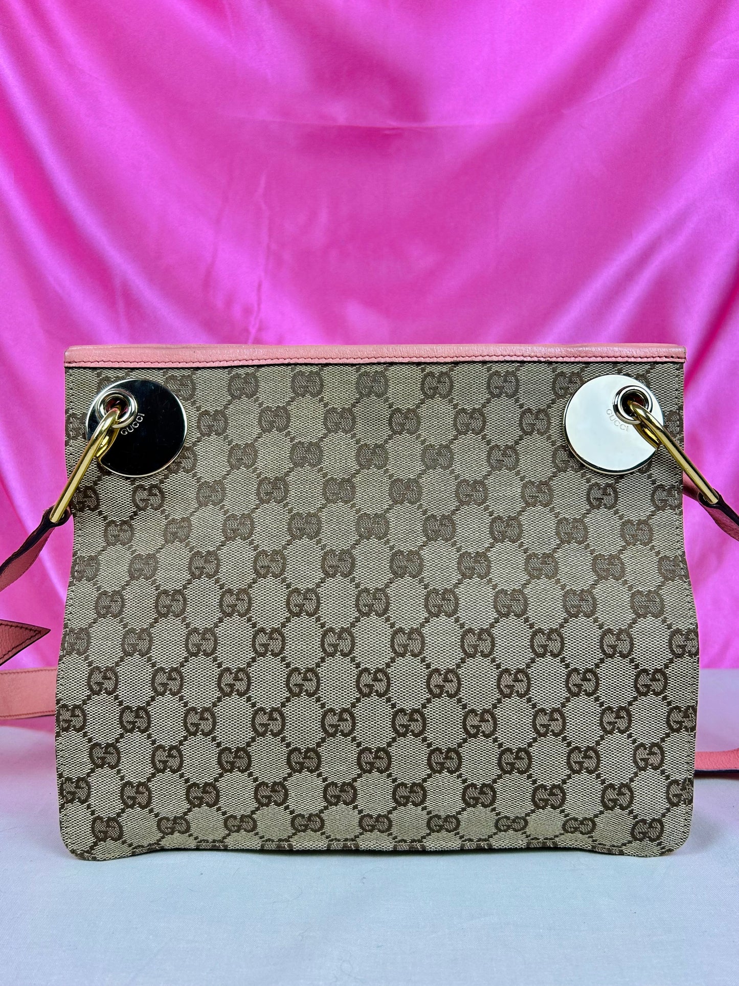 Gucci Pink Strap Supreme Crossbody