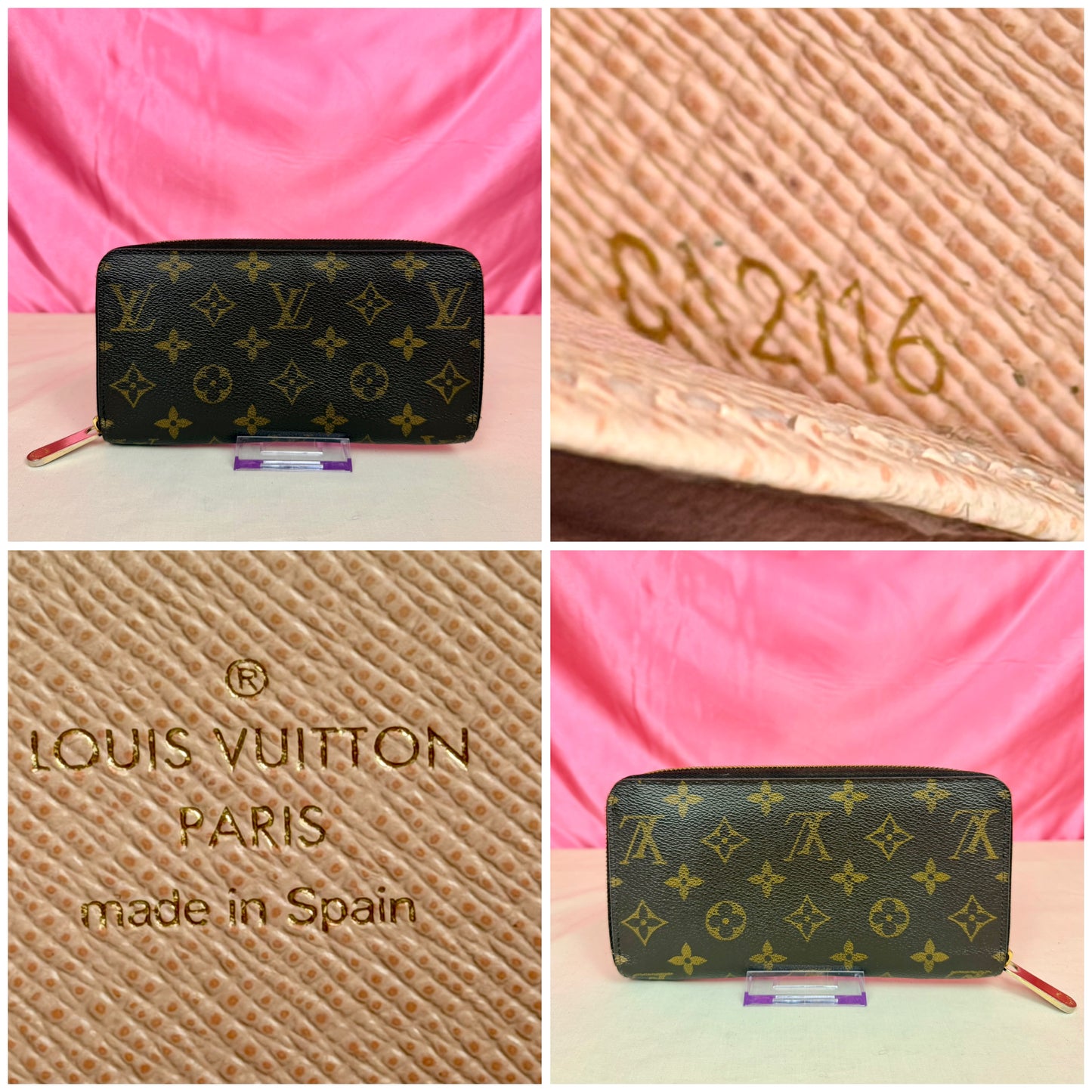 Zippy Wallet in Monogram/Rose