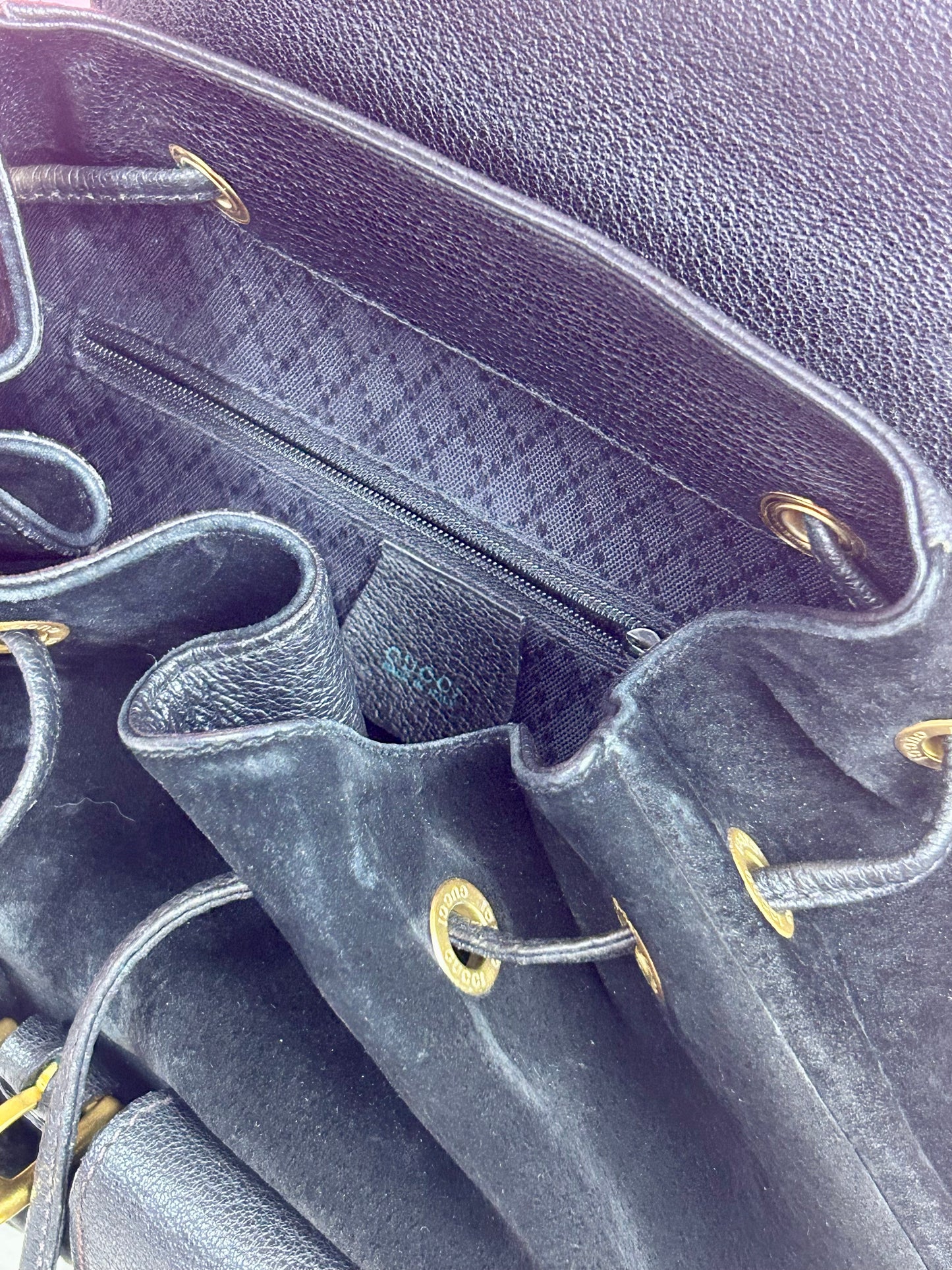 Black Gucci Bamboo Backpack