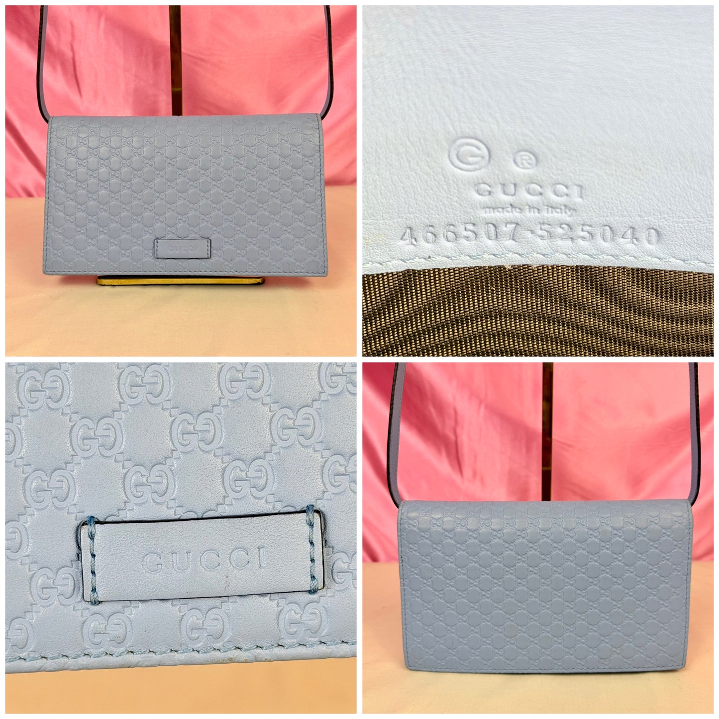 Blue Microguccimissia Wallet on Strap