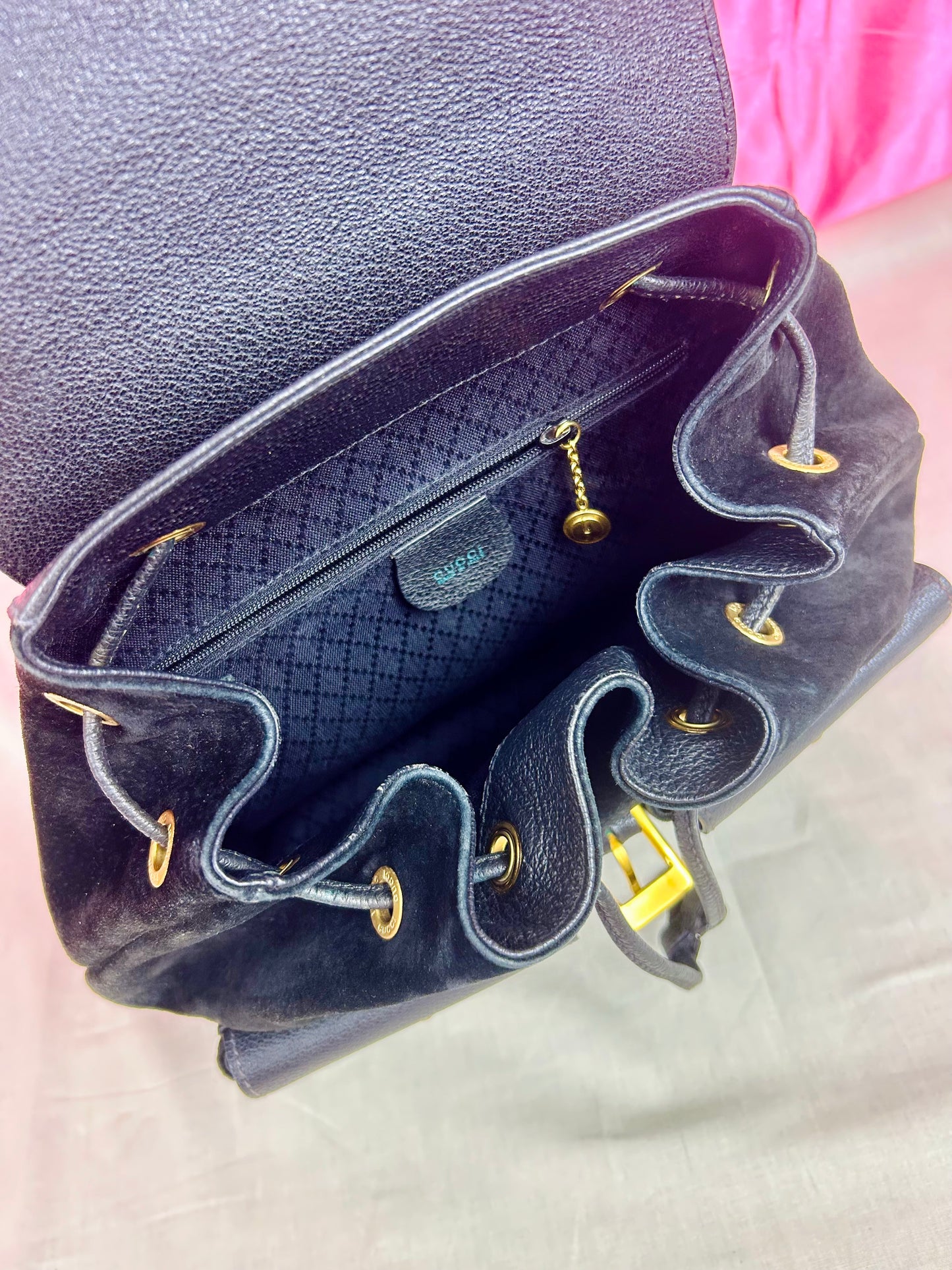 Black Gucci Bamboo Backpack