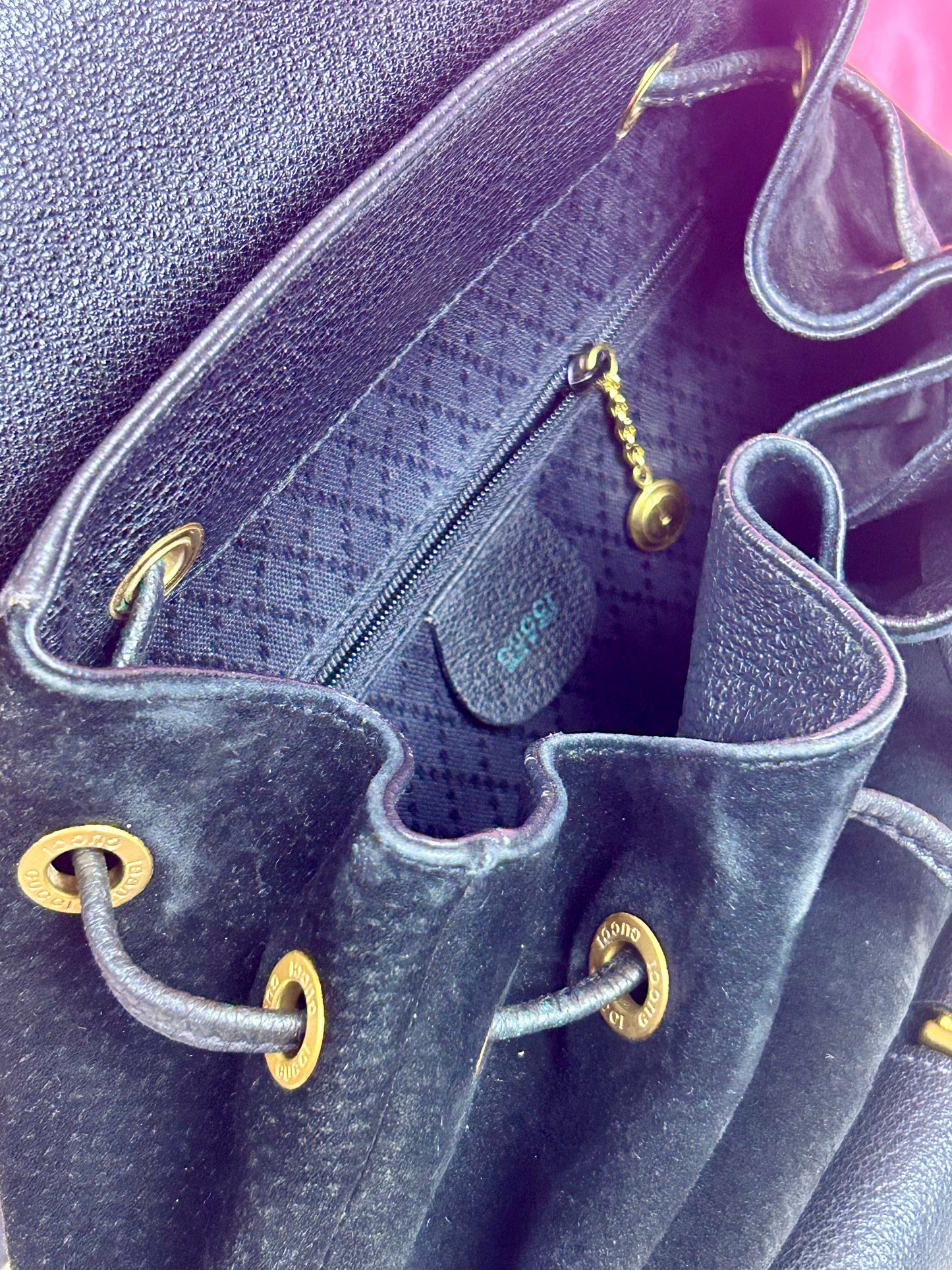 Black Gucci Bamboo Backpack