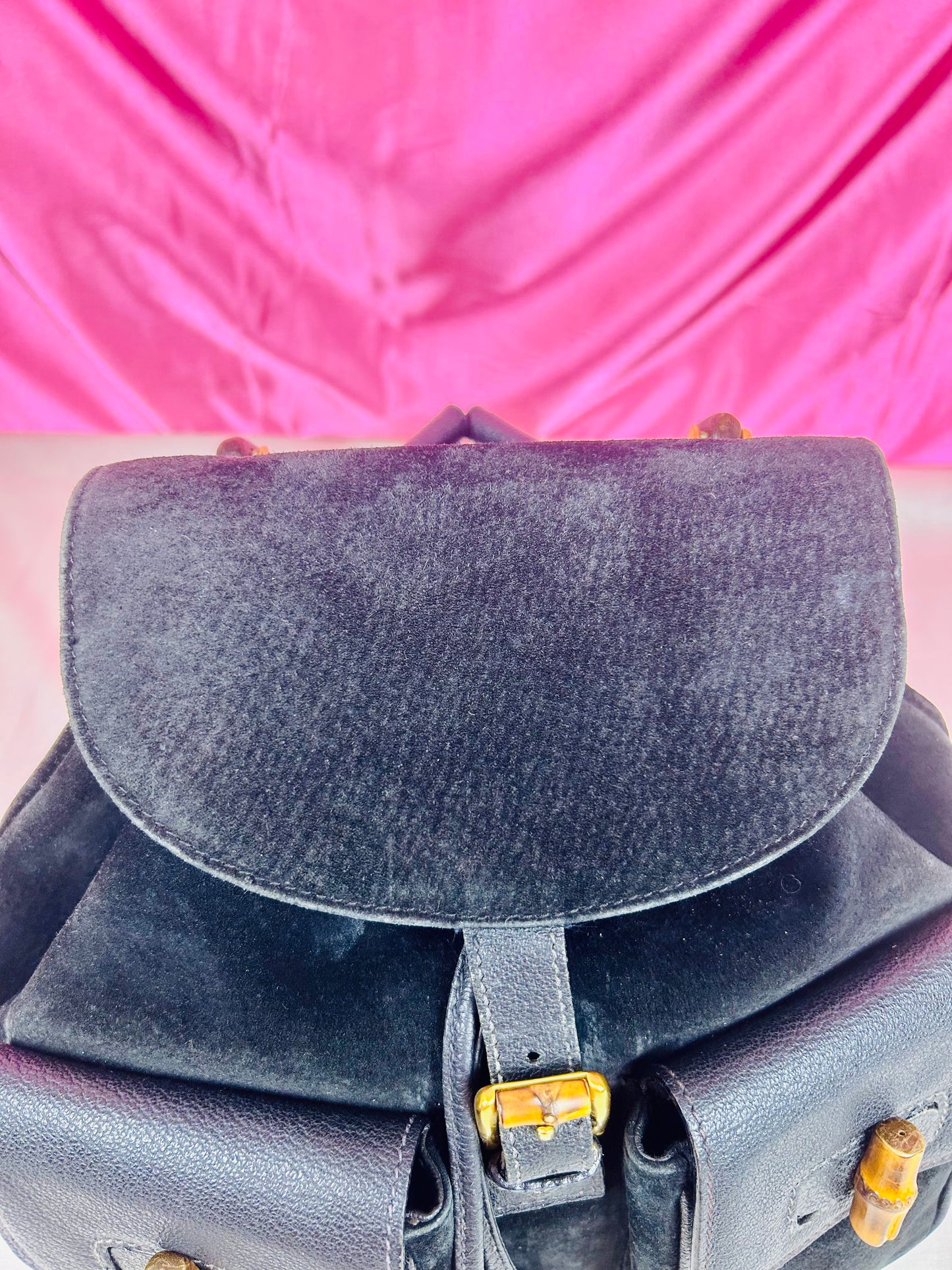 Black Gucci Bamboo Backpack