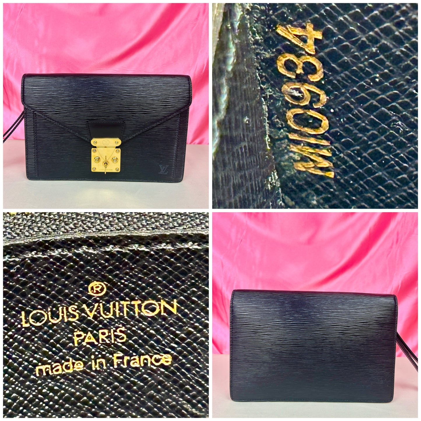 Dragonne Clutch in Black Epi