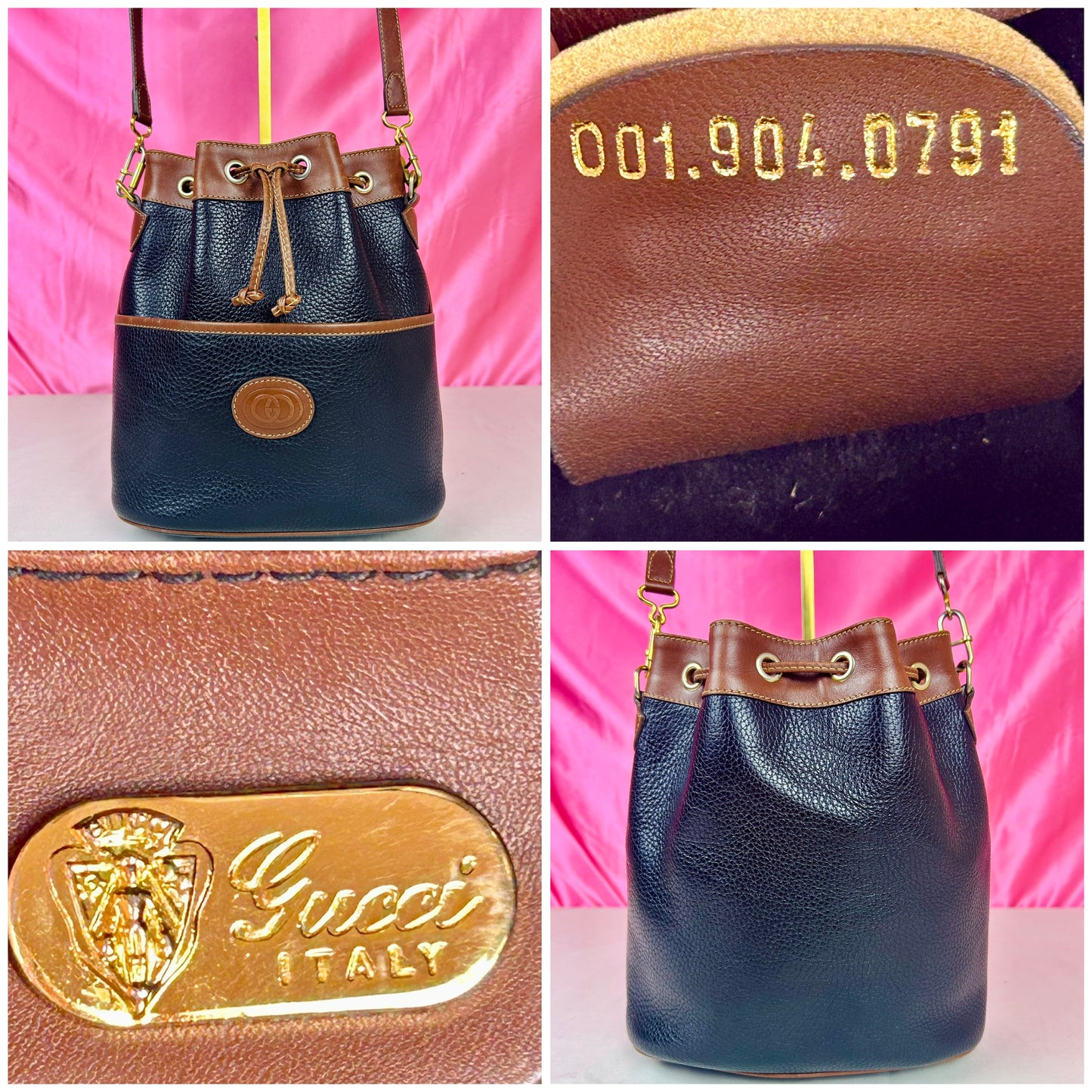 Gucci Black Leather Bucket