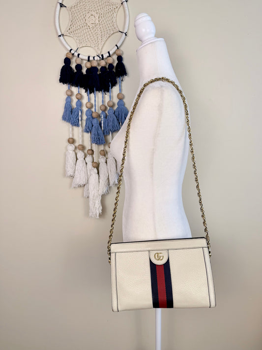 Cream Gucci Ophedia Chain Shoulder Bag