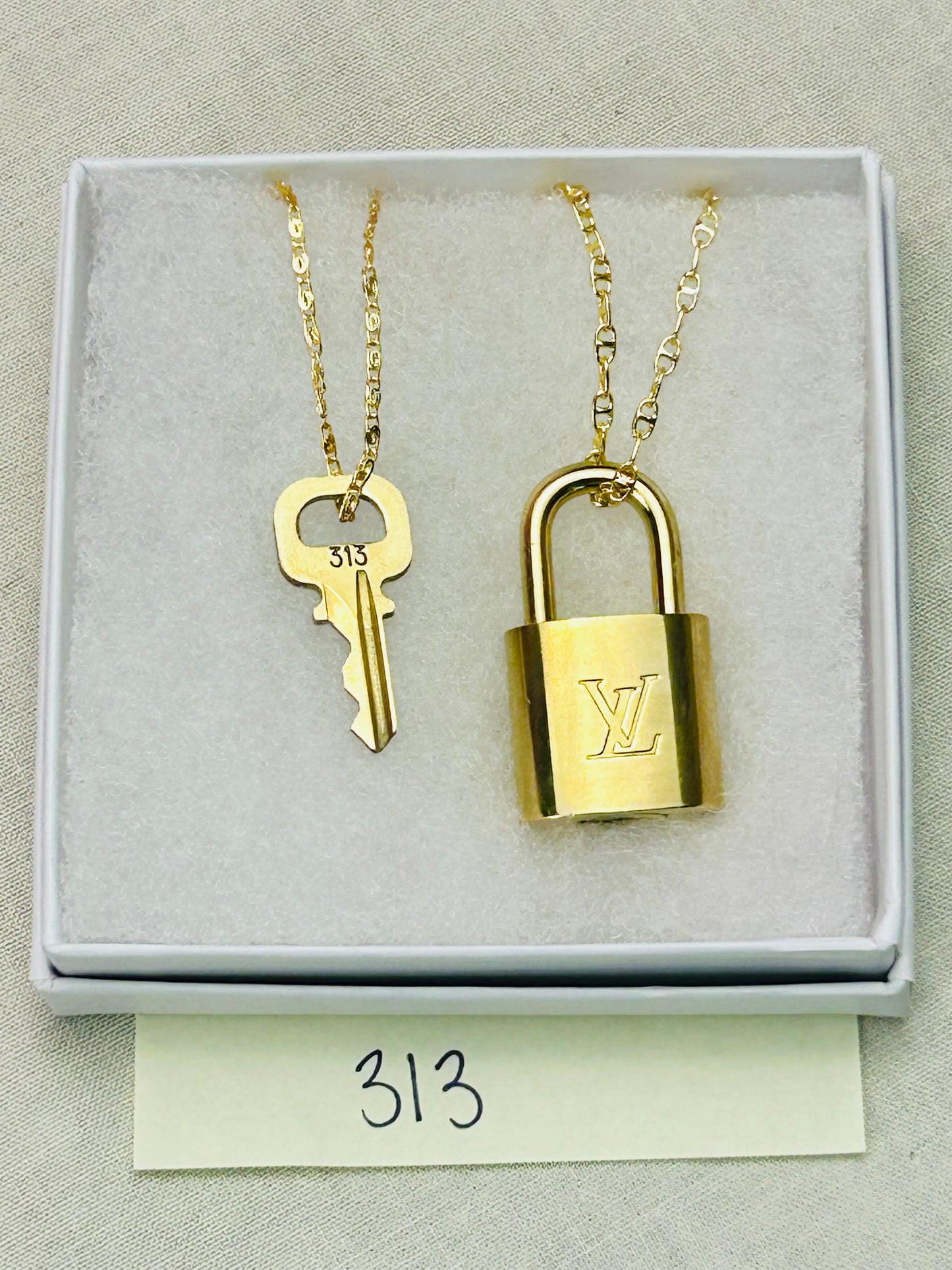 Lock and Key Necklace Set