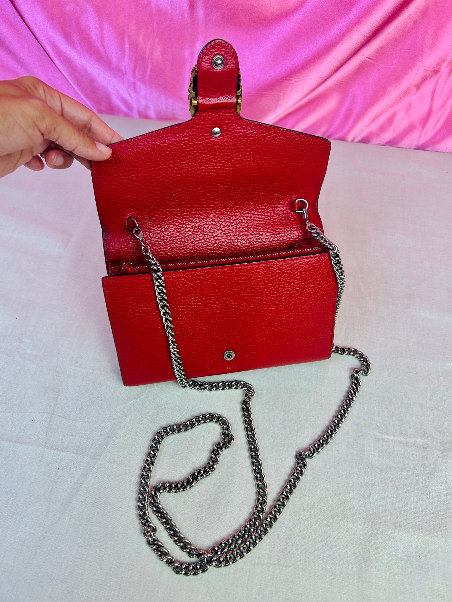 Gucci Red Dionysus Mini Chain Wallet
