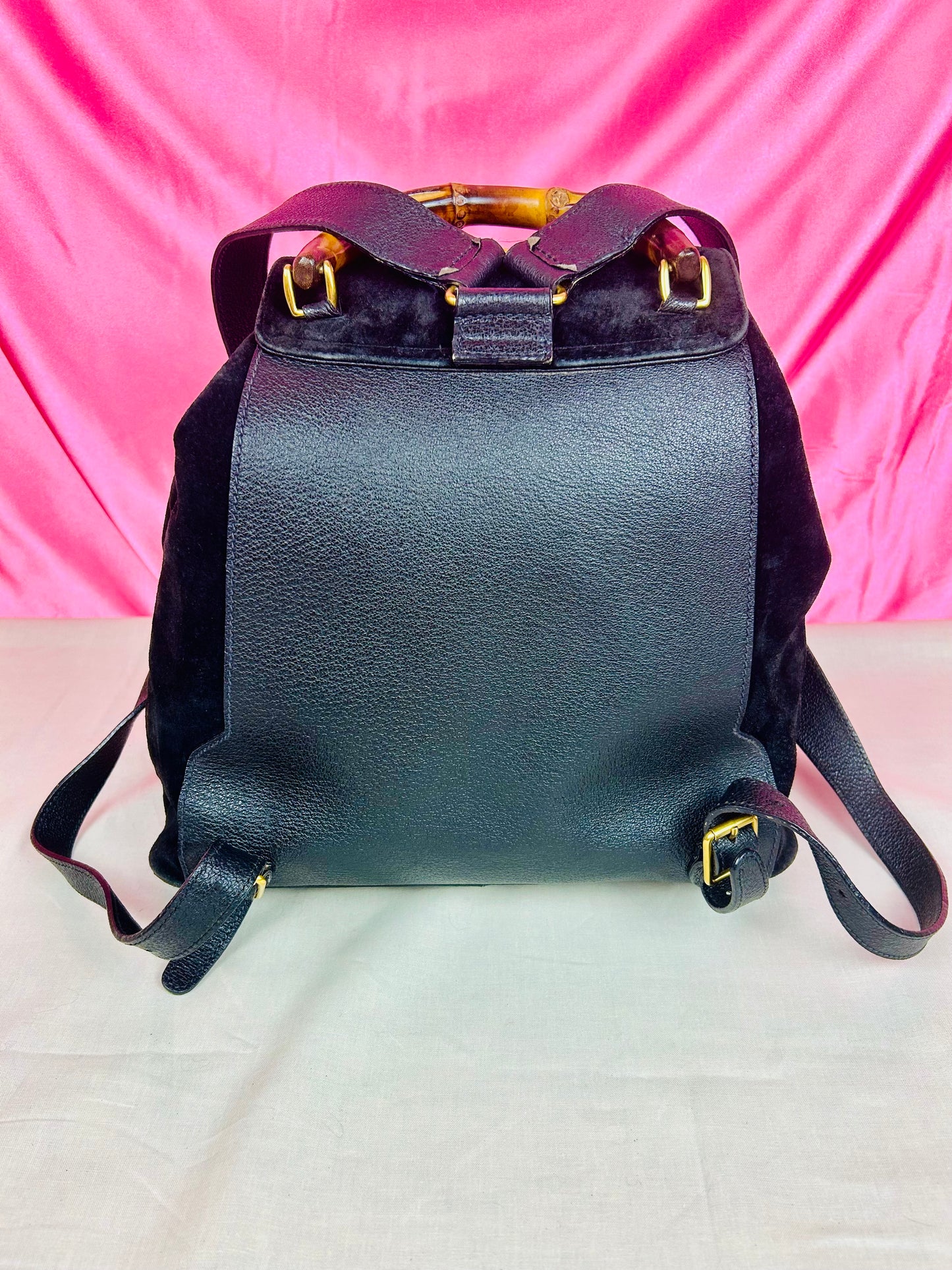 Black Gucci Bamboo Backpack