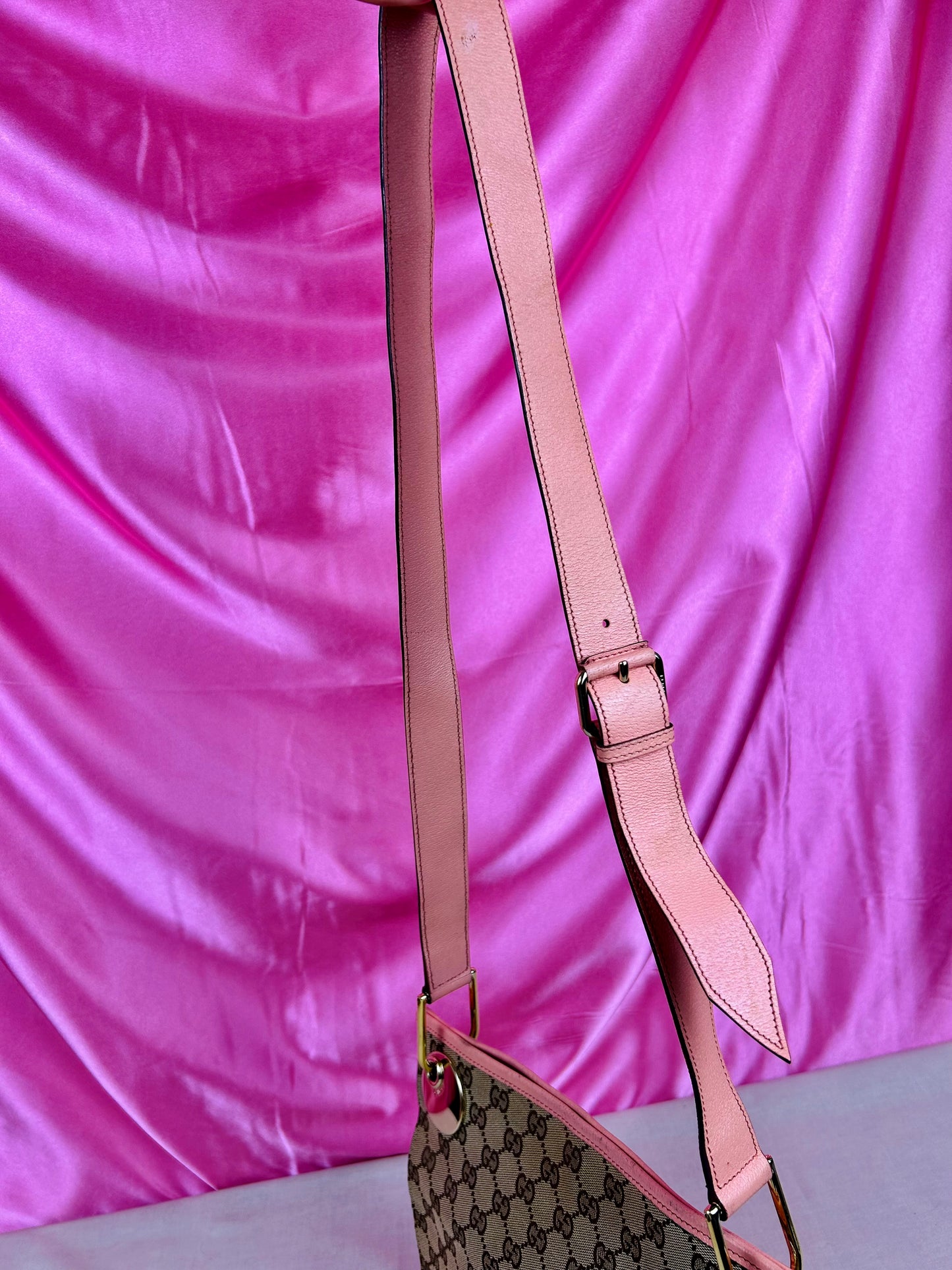 Gucci Pink Strap Supreme Crossbody