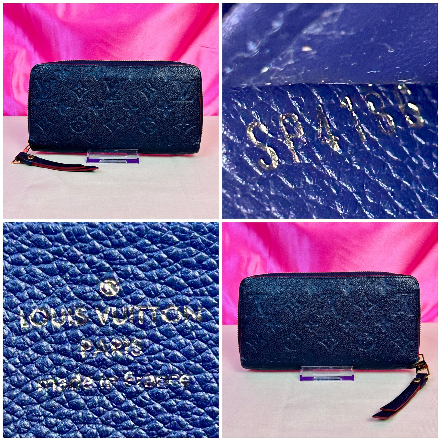 Navy Empreinte Zippy Wallet
