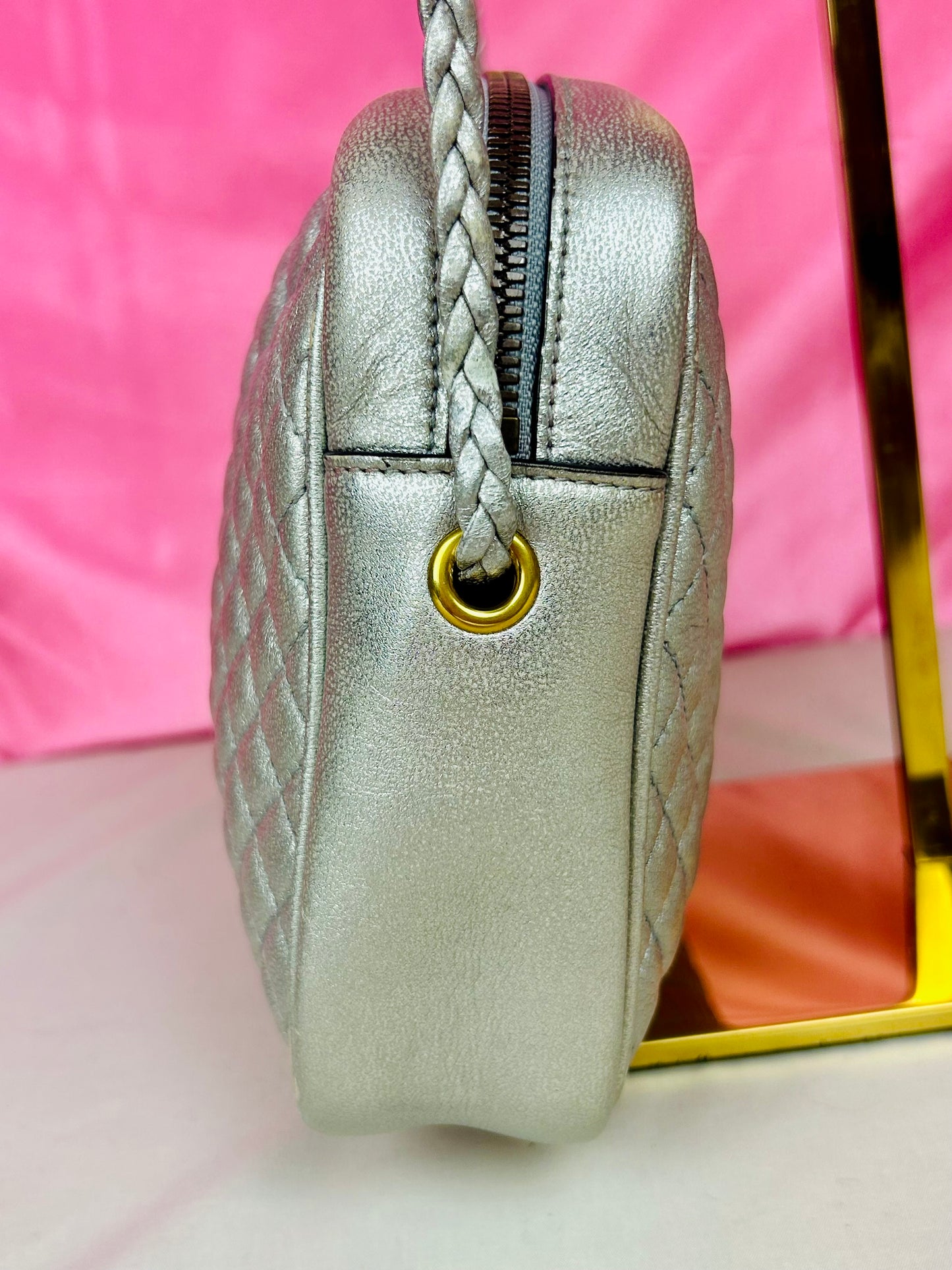 Silver Gucci Napa Trapuntata Crossbody