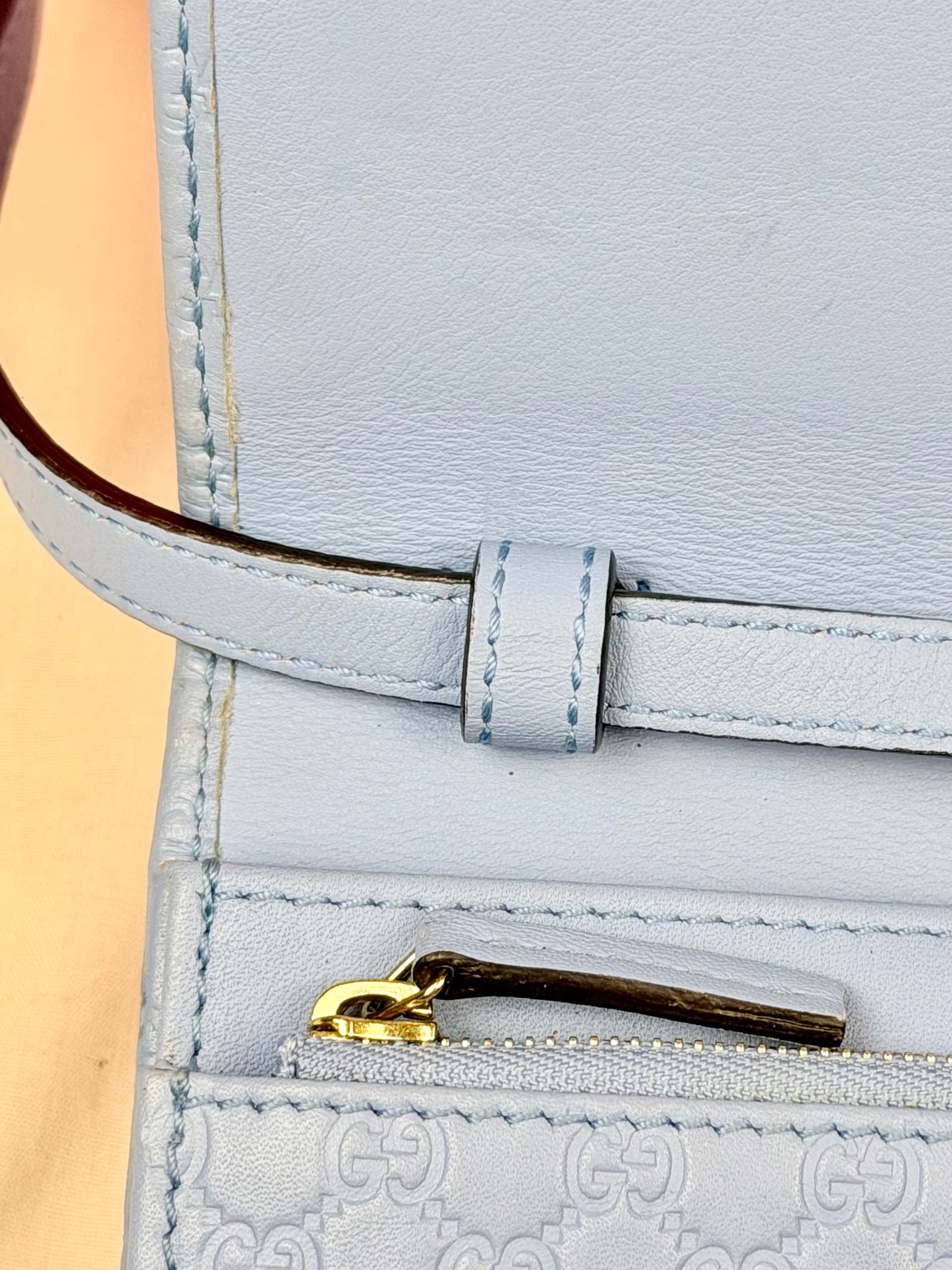 Blue Microguccimissia Wallet on Strap