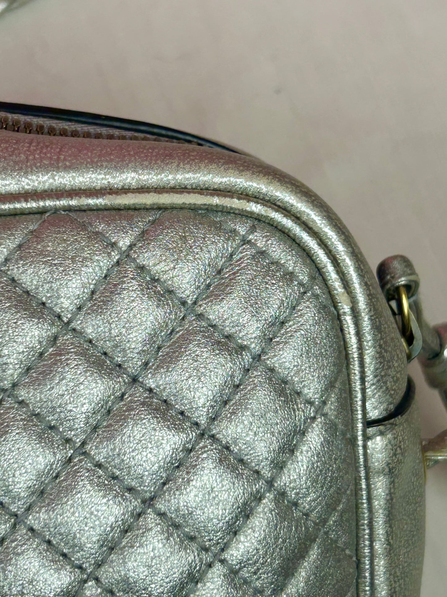 Silver Gucci Napa Trapuntata Crossbody