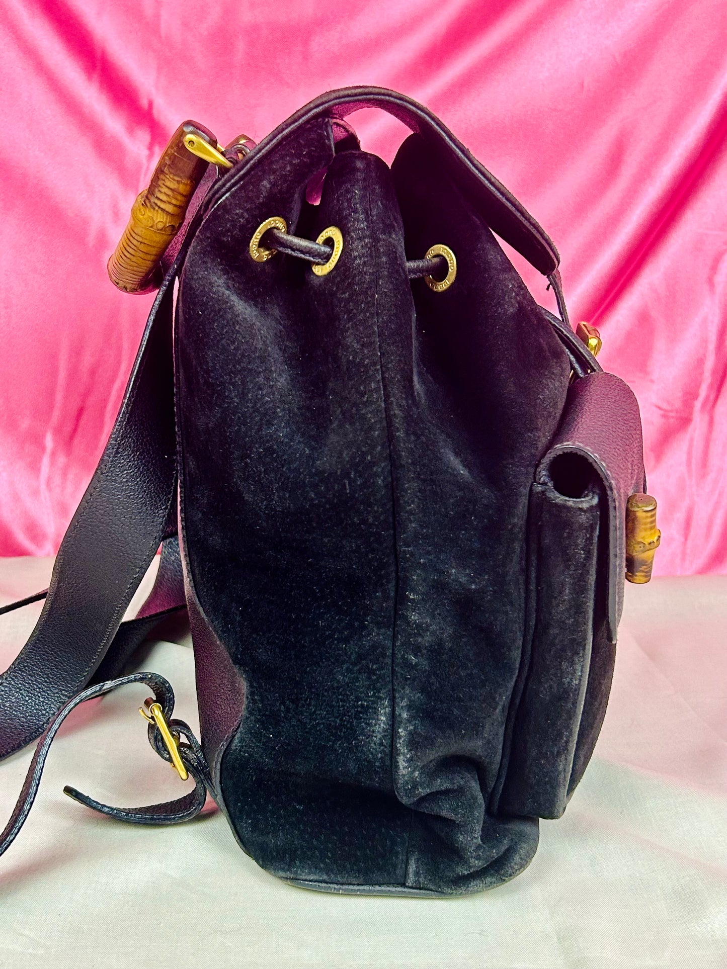 Black Gucci Bamboo Backpack