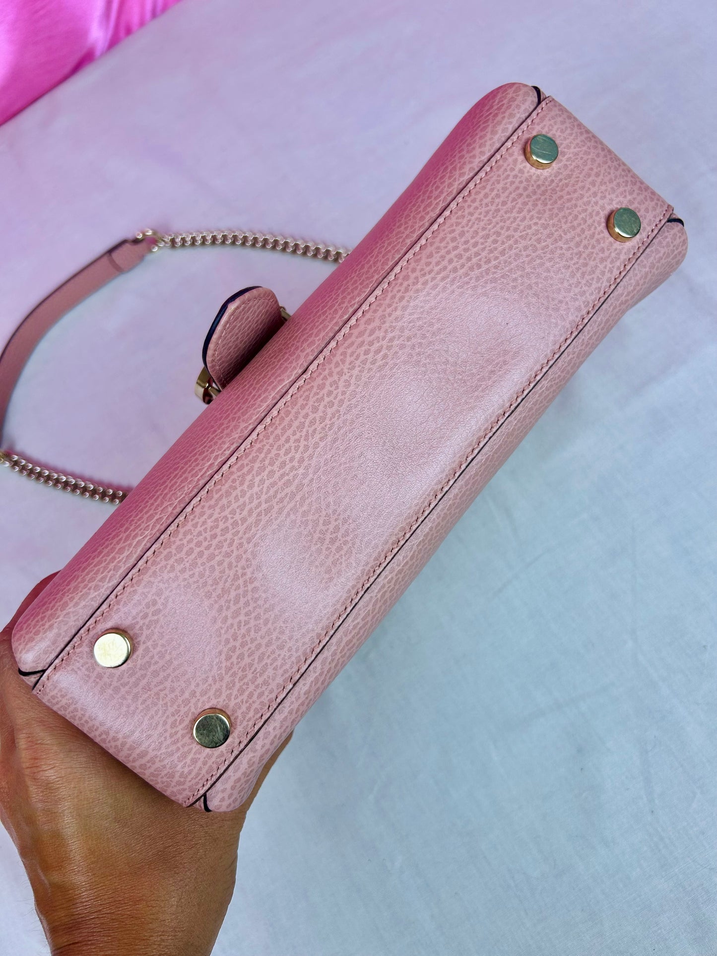 Pink Interlocking Top Handle Gucci