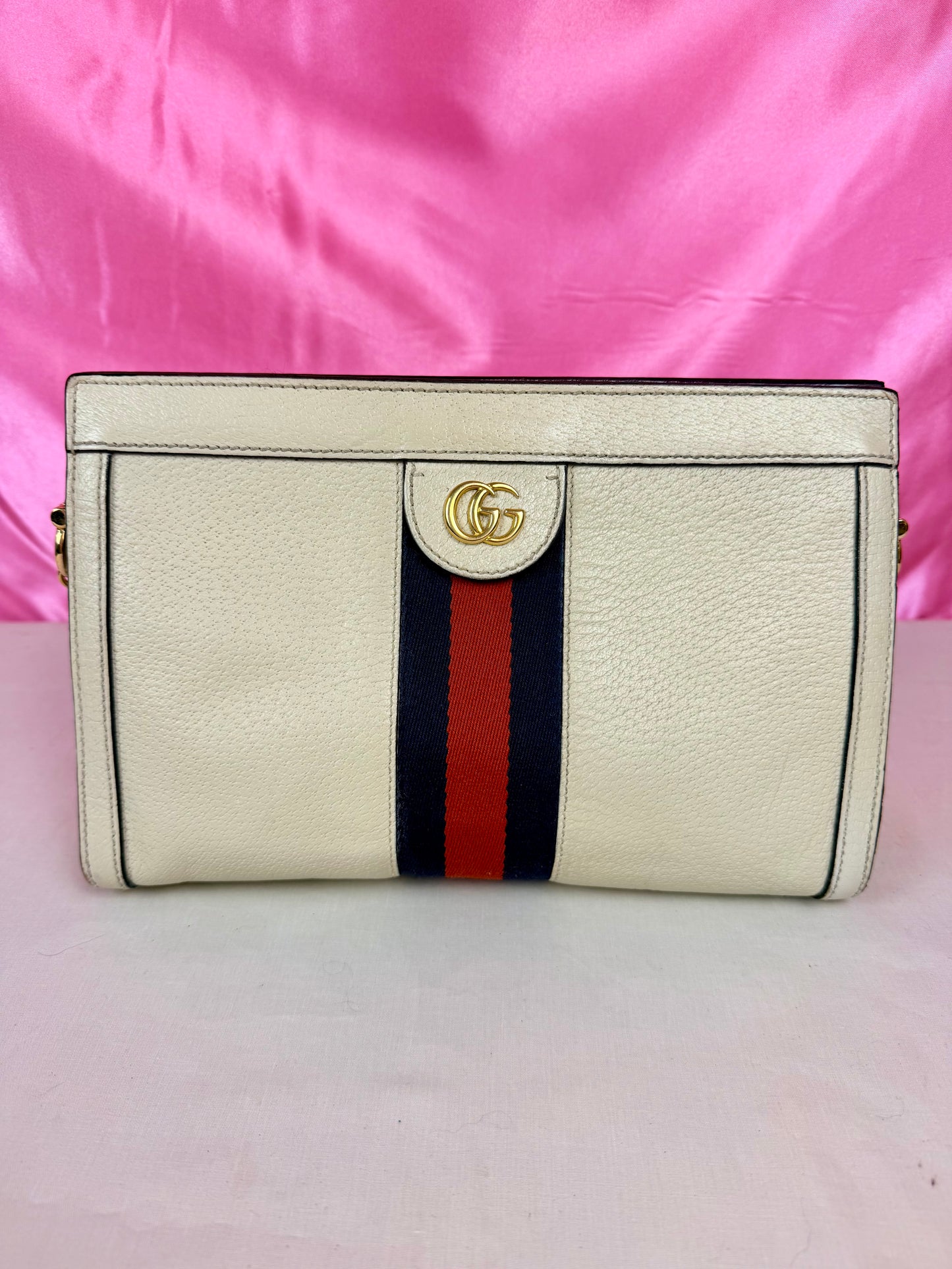 Cream Gucci Ophedia Chain Shoulder Bag