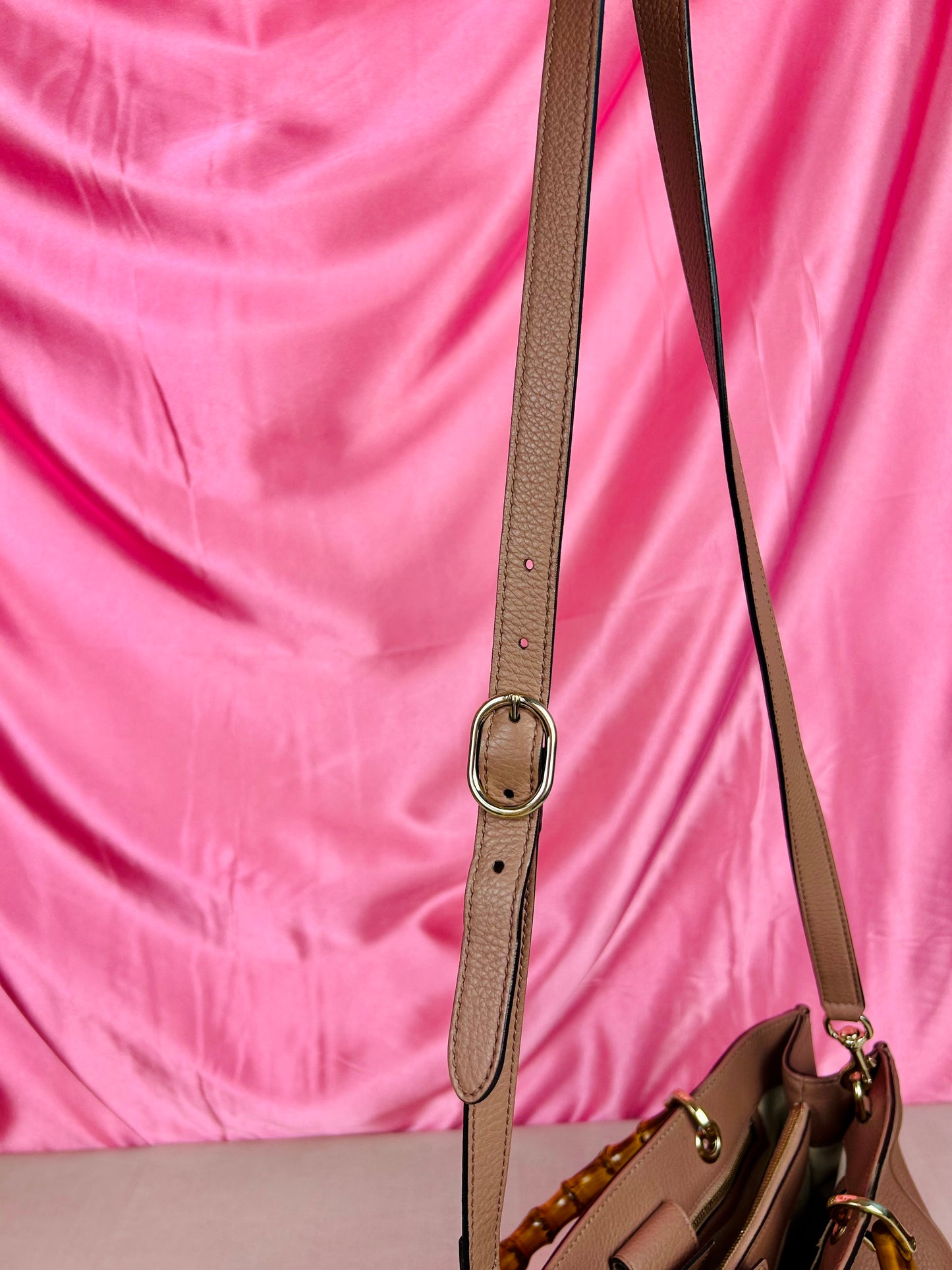 Mauve Gucci Bamboo Handle Two-Way