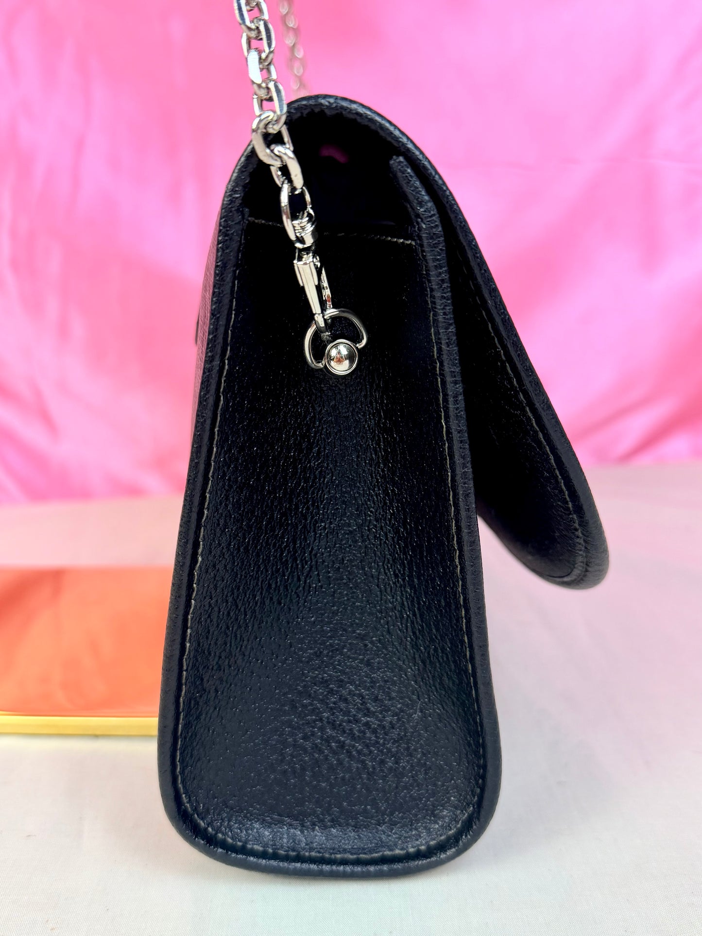 Black Sherry Line Clutch on Chain