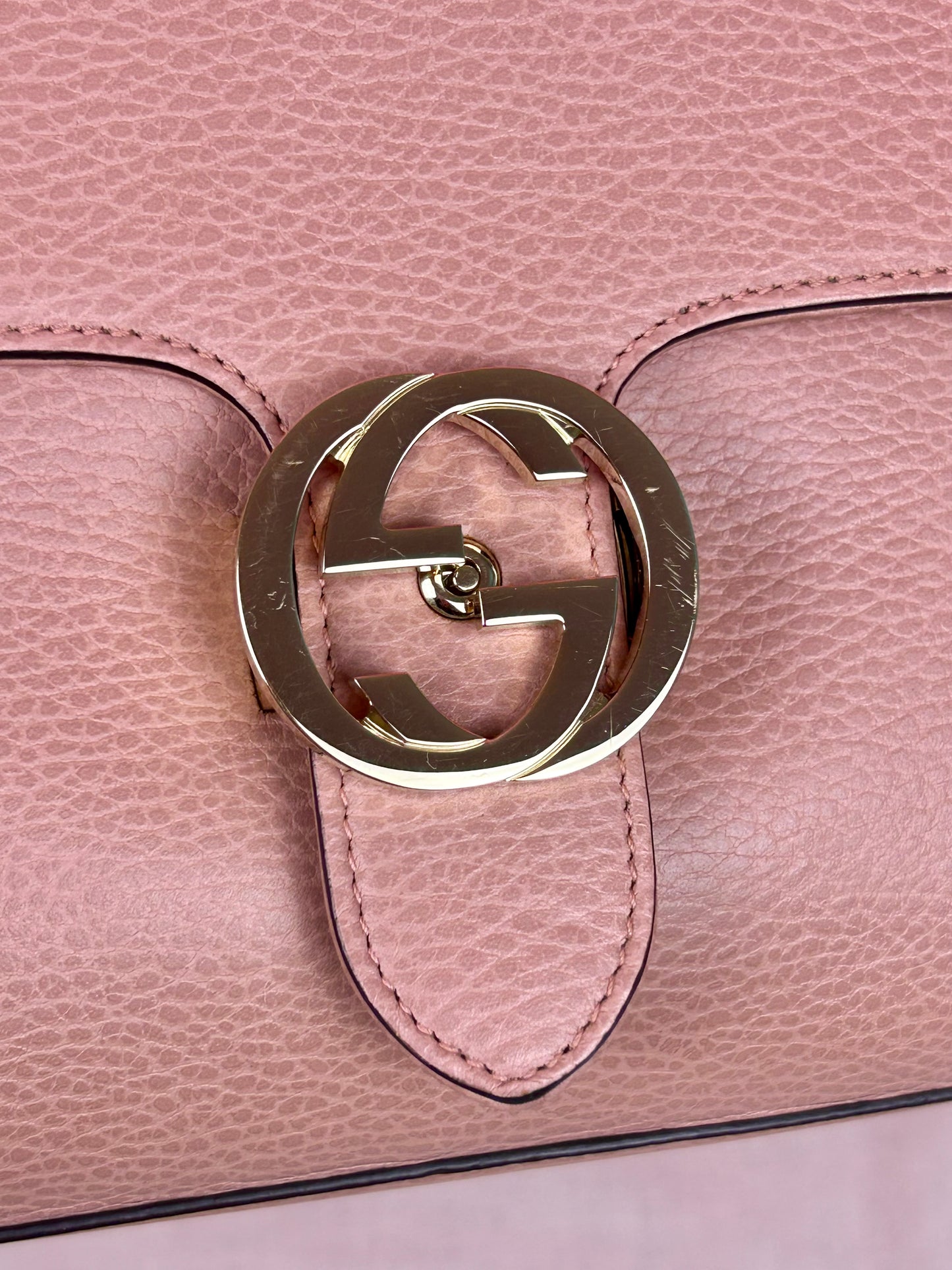 Pink Interlocking Top Handle Gucci