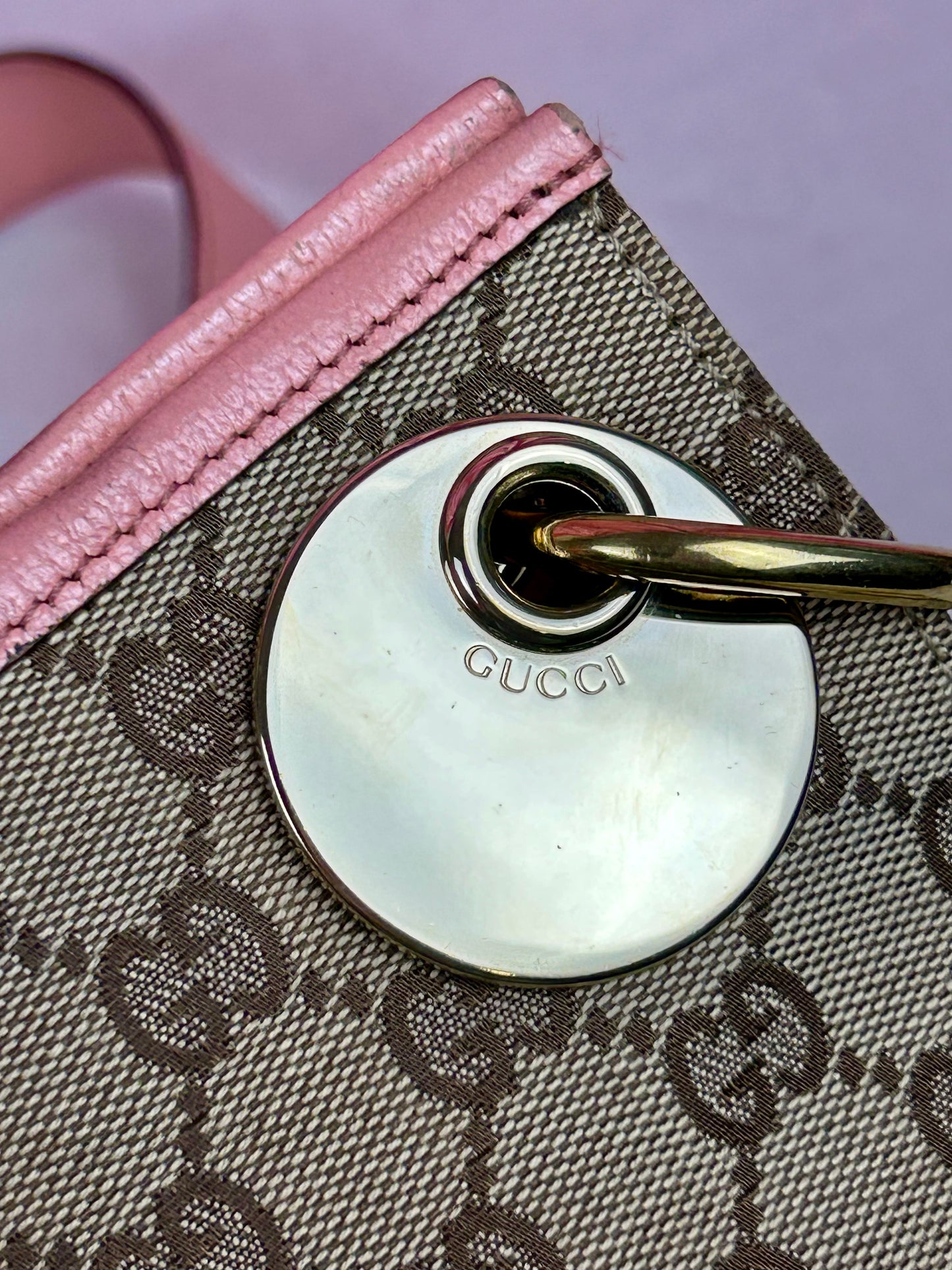 Gucci Pink Strap Supreme Crossbody