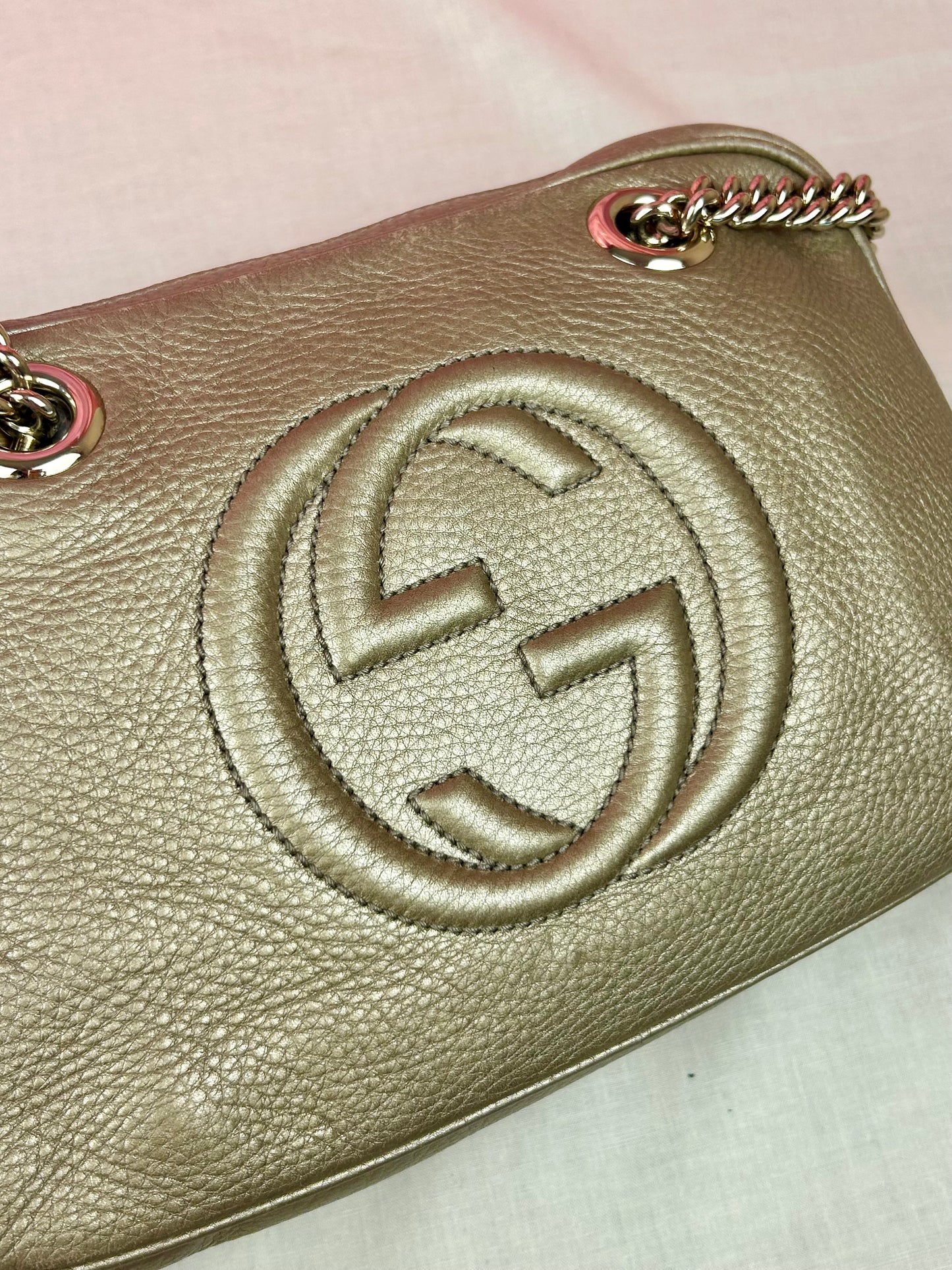 Bronze Gucci Soho Chain Shoulder Bag