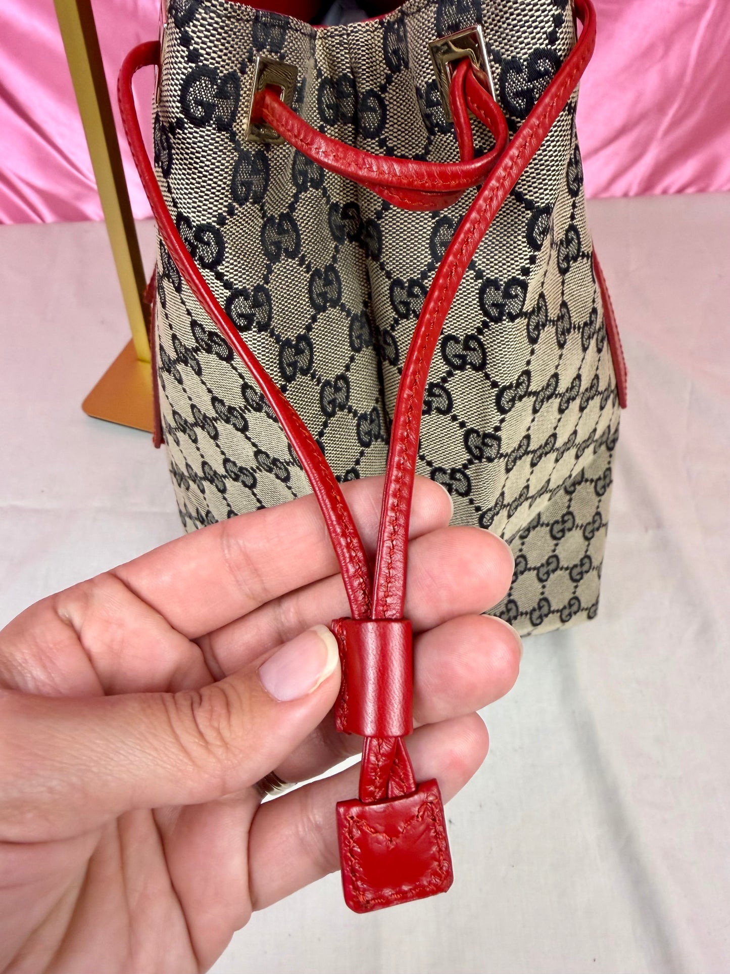 Gucci Red/Navy Supreme Tote