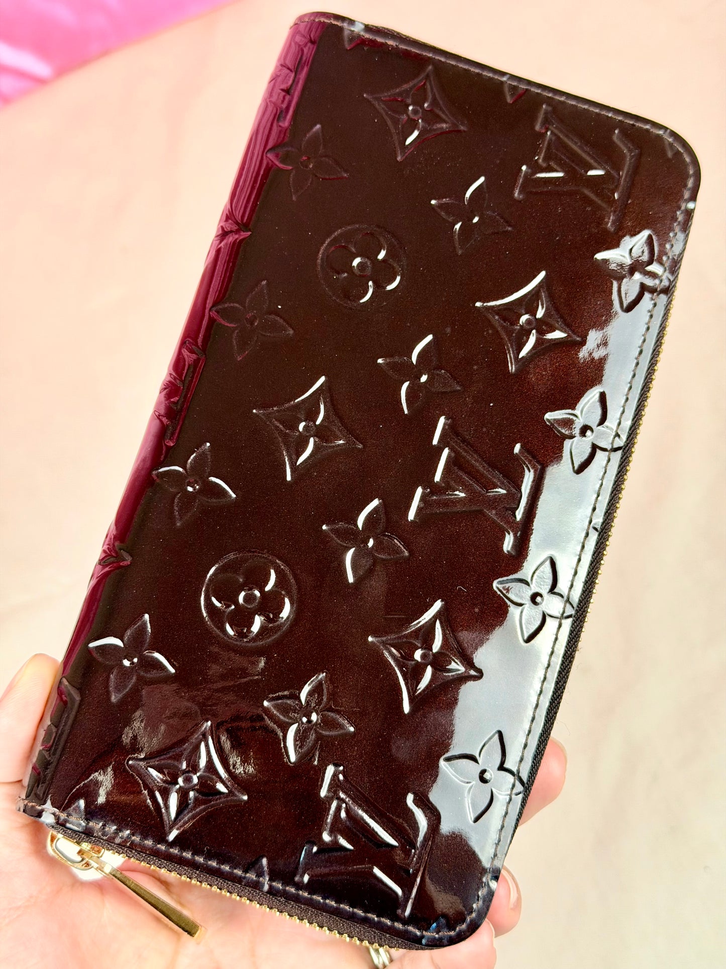 Purple Vernis Zippy Wallet