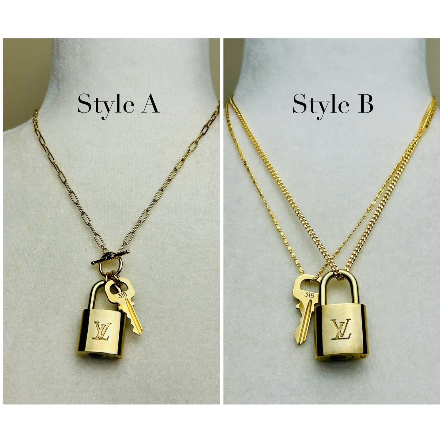Lock and Key Necklace Set