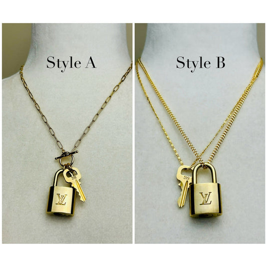 Lock and Key Necklace Set