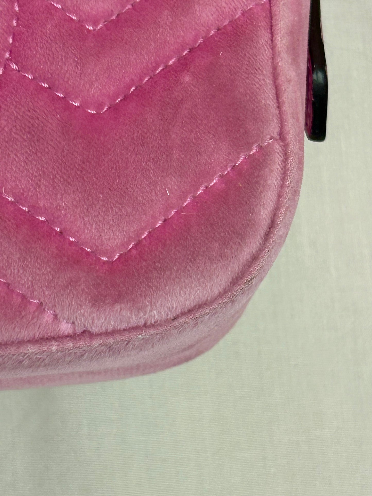 Pink Velvet and Crystal Mini Marmont