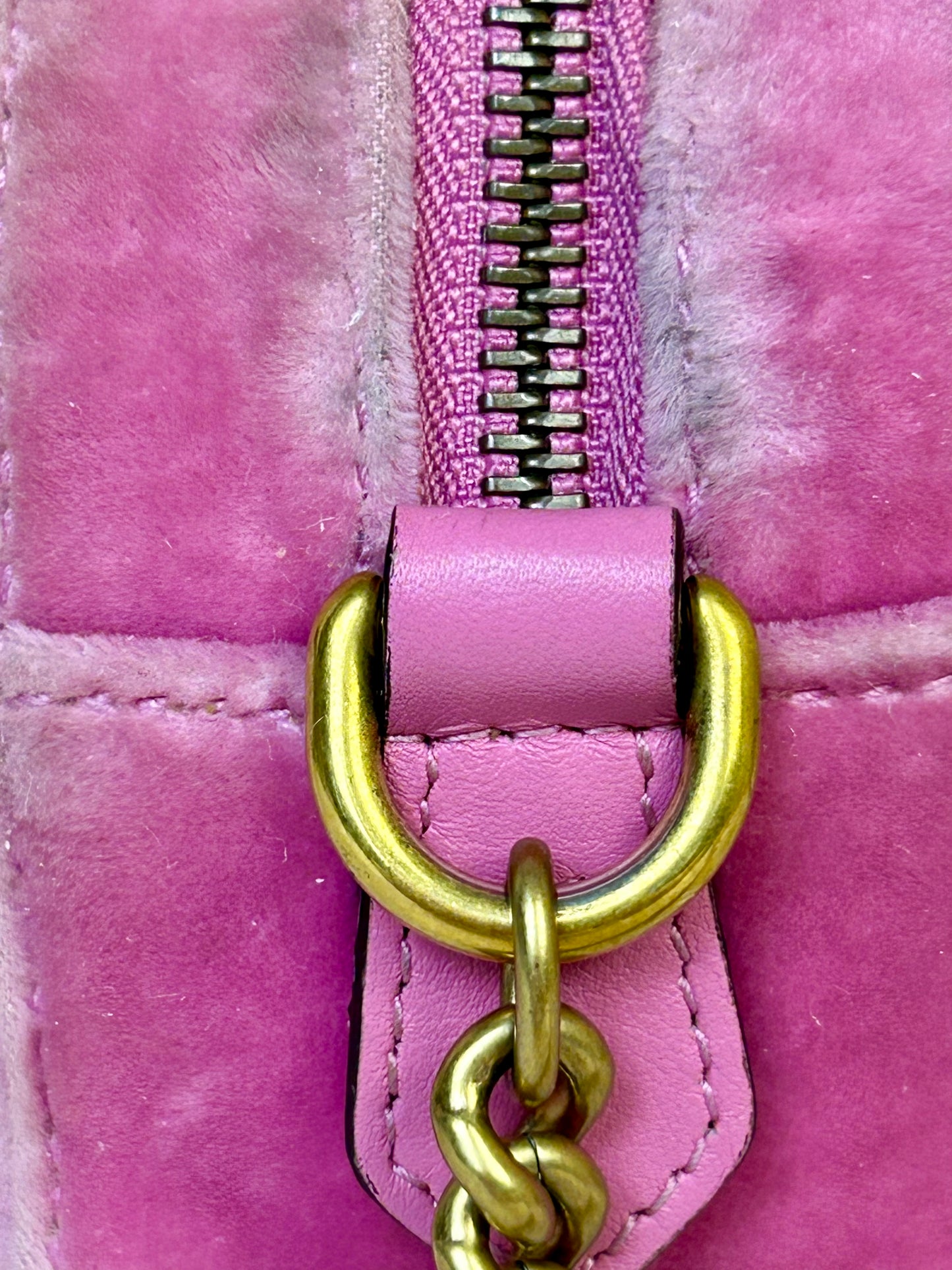 Pink Velvet and Crystal Mini Marmont