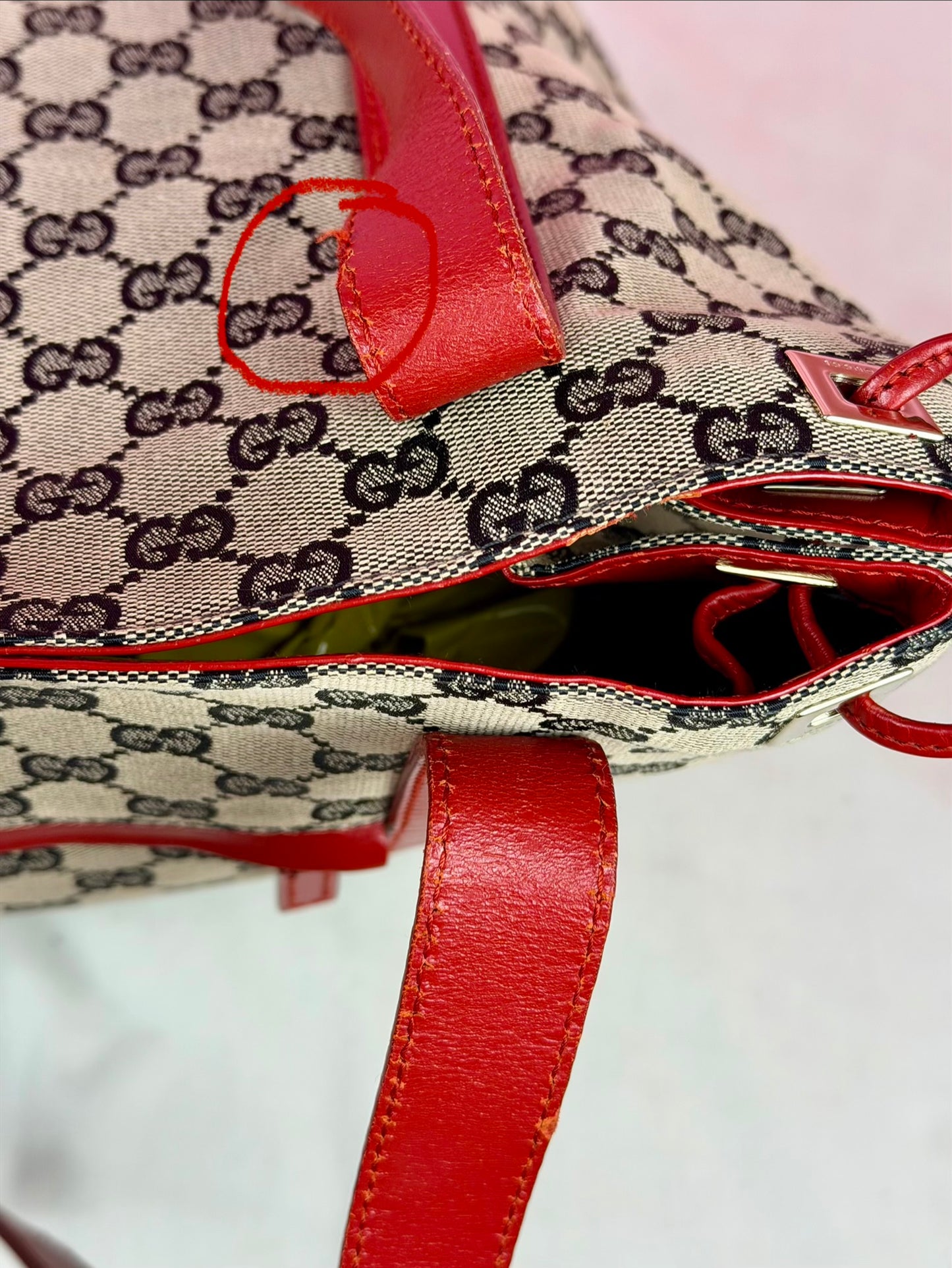 Gucci Red/Navy Supreme Tote