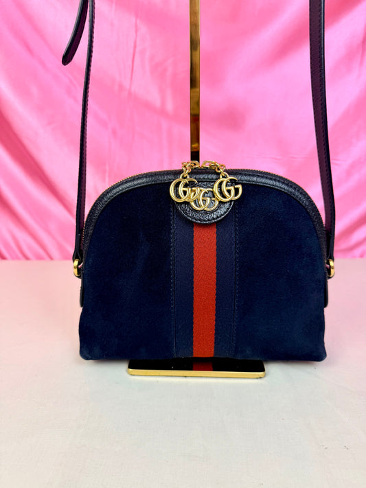 Gucci Navy Suede Ophedia