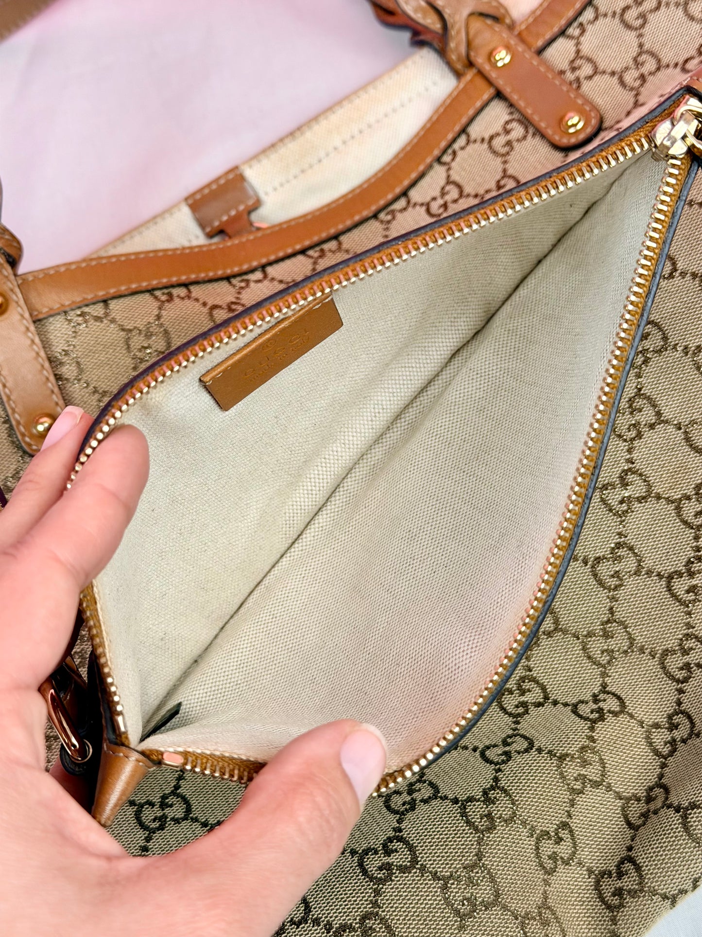 Brown Sparkle Gucci Tote
