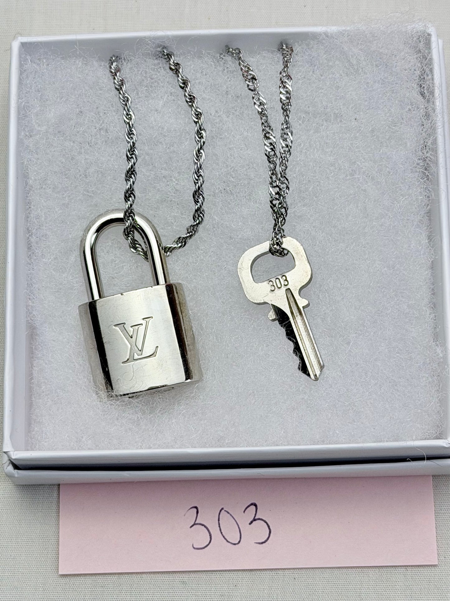 Silver Lock and Key Necklaces