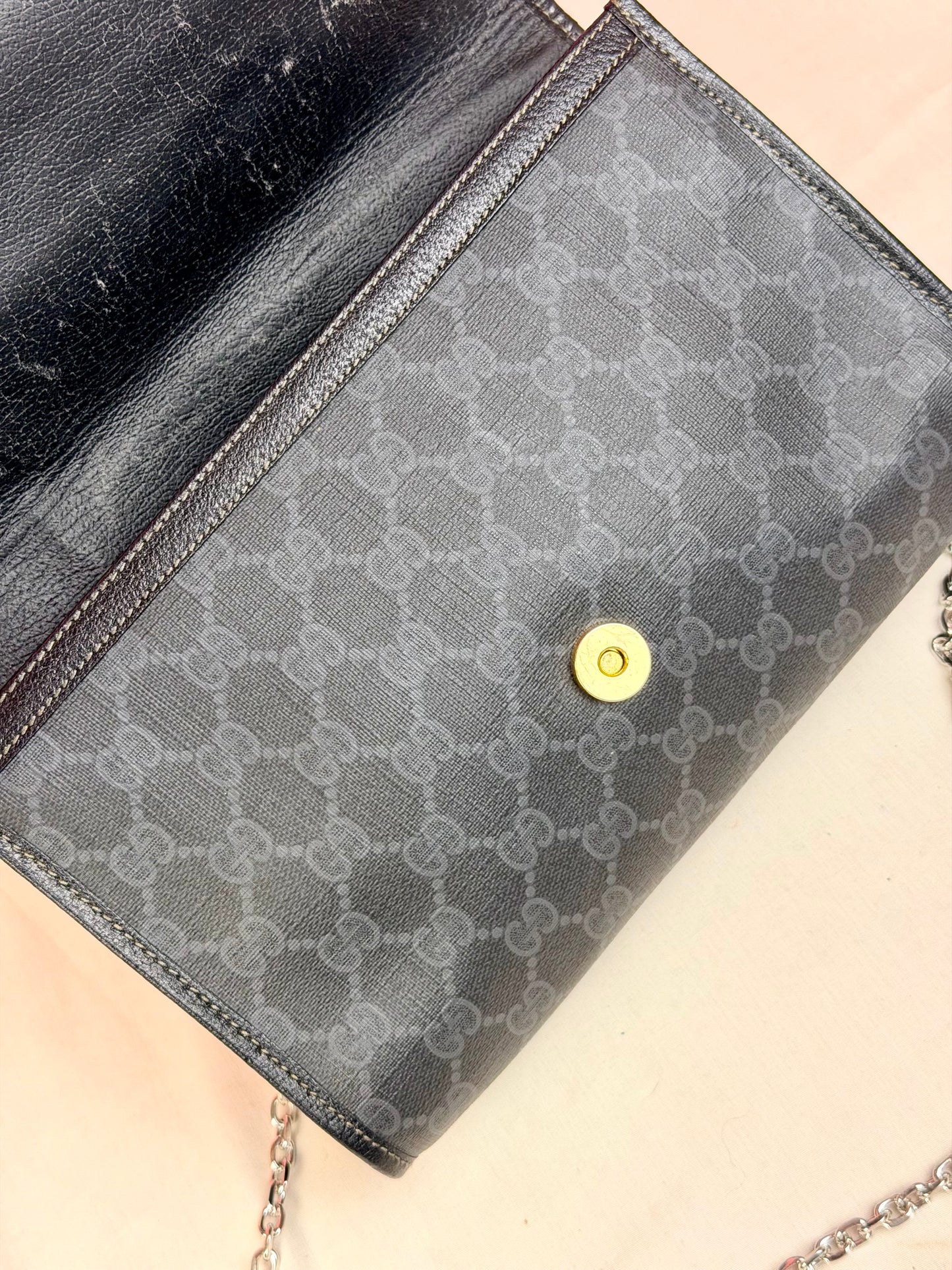 Black Sherry Line Clutch on Chain