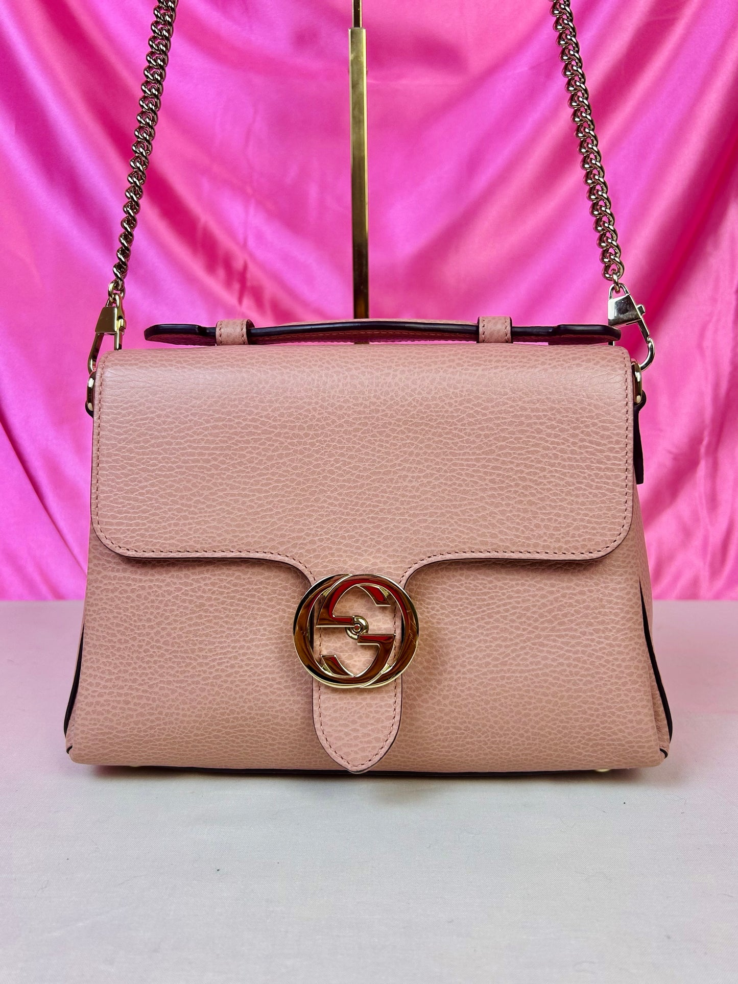 Pink Interlocking Top Handle Gucci