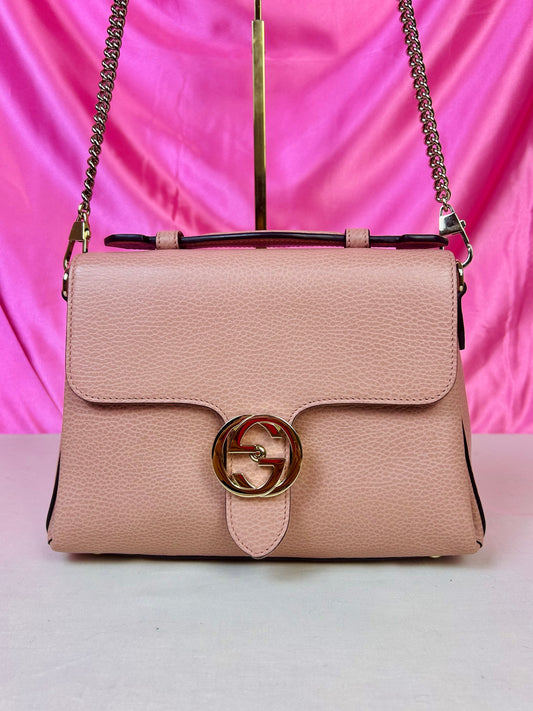 Pink Interlocking Top Handle Gucci