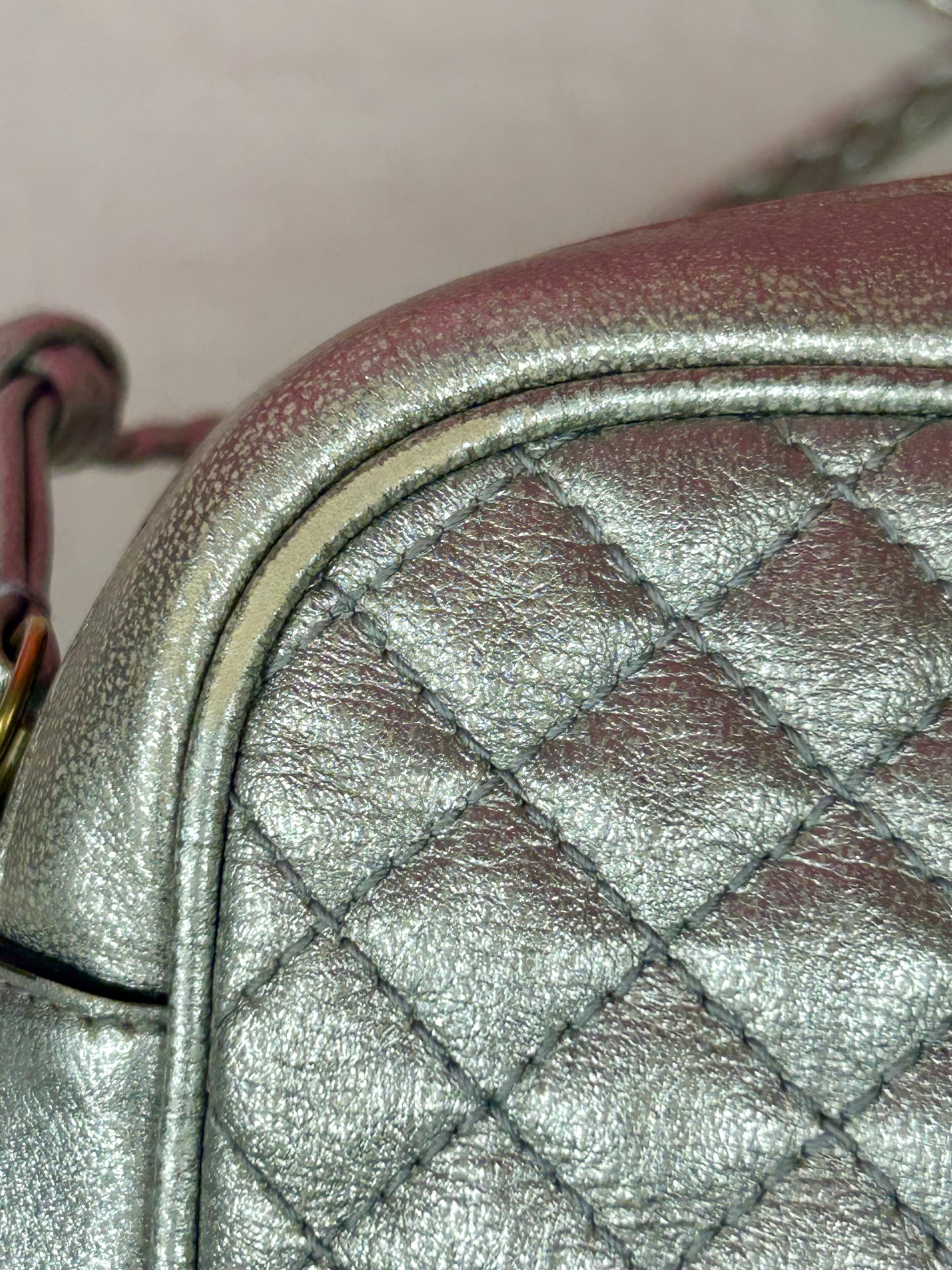Silver Gucci Napa Trapuntata Crossbody