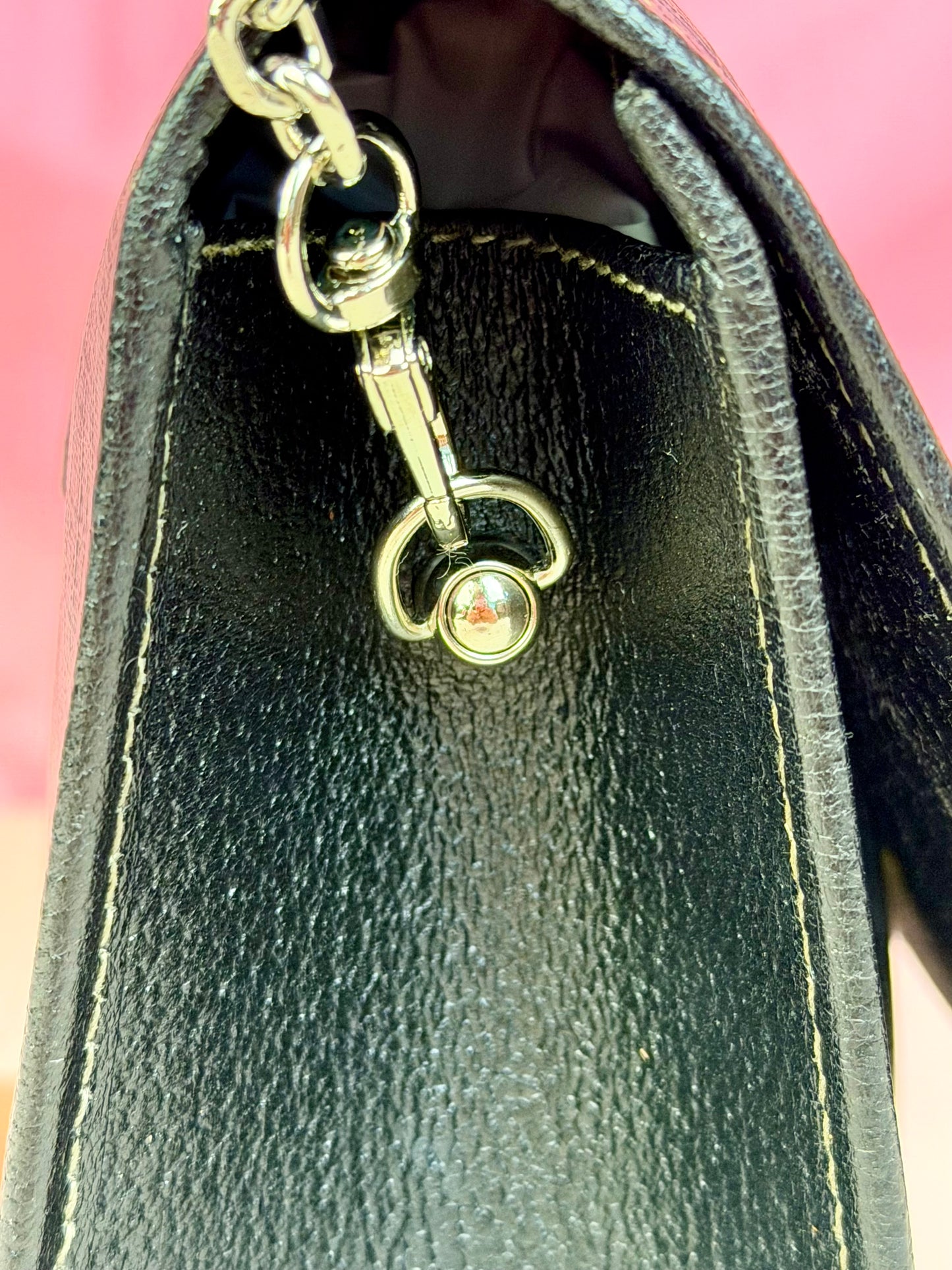Black Sherry Line Clutch on Chain