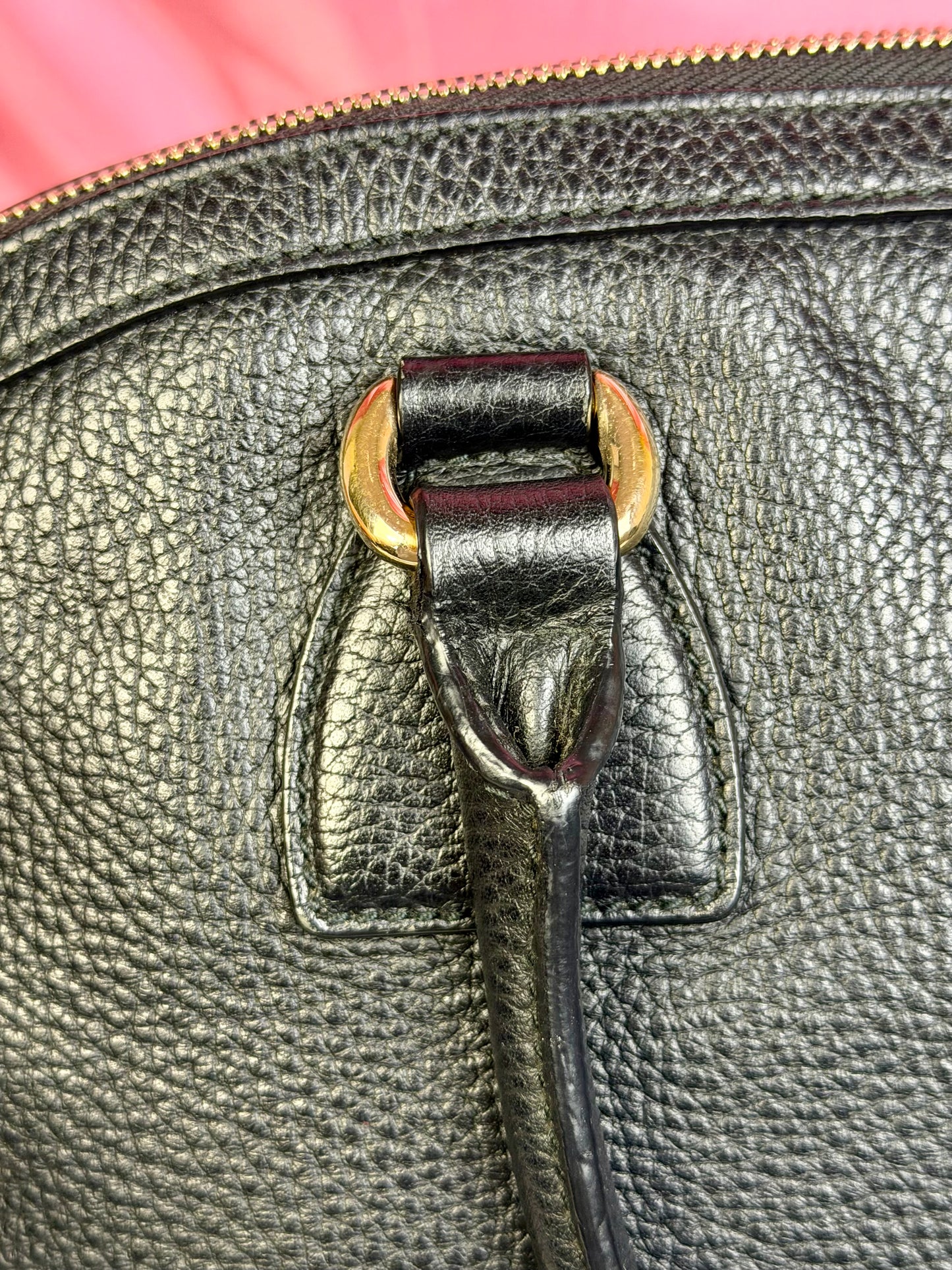 Black Gucci Dollar Calfskin Dome Satchel