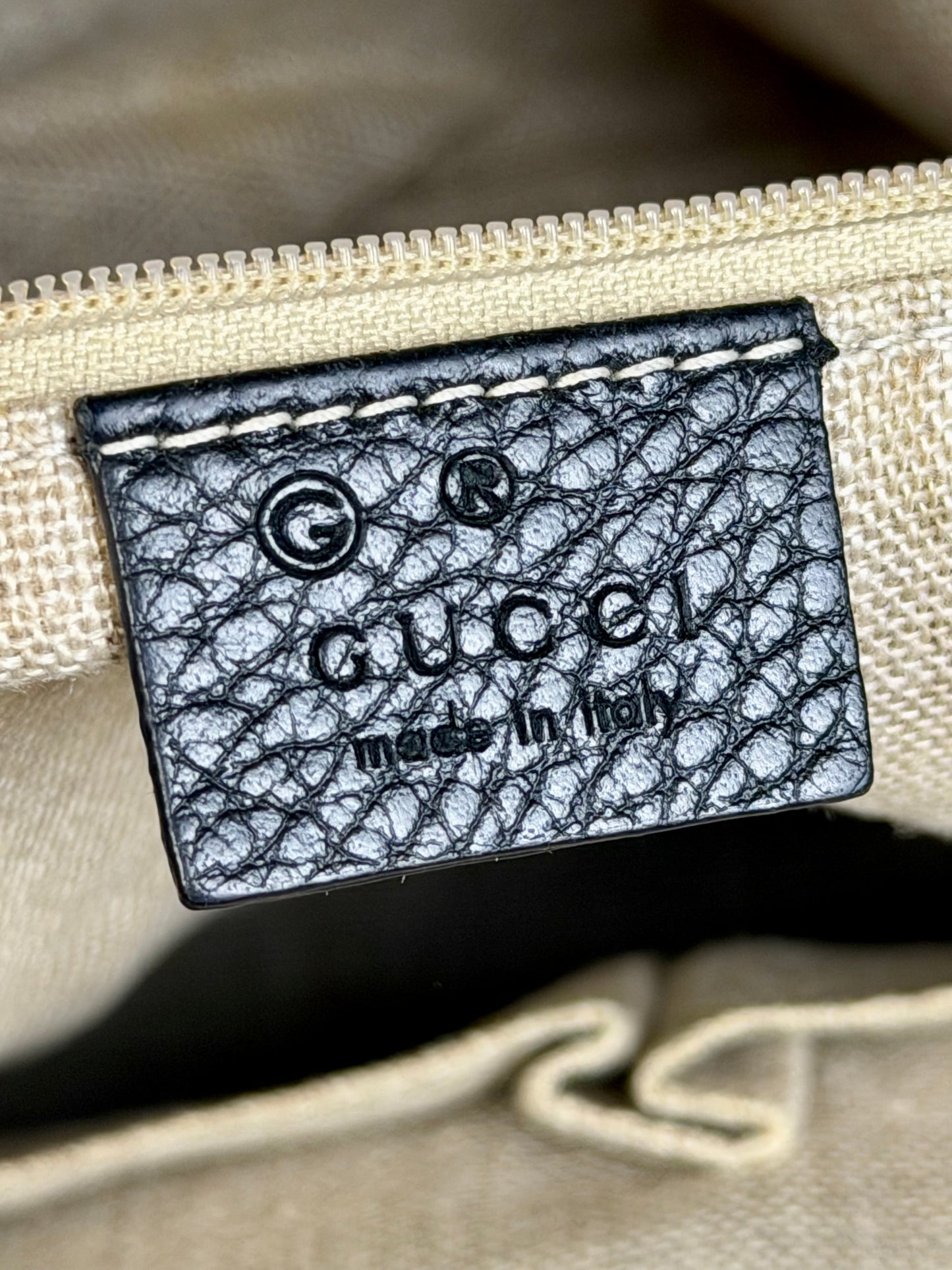 Black Gucci Dollar Calfskin Dome Satchel