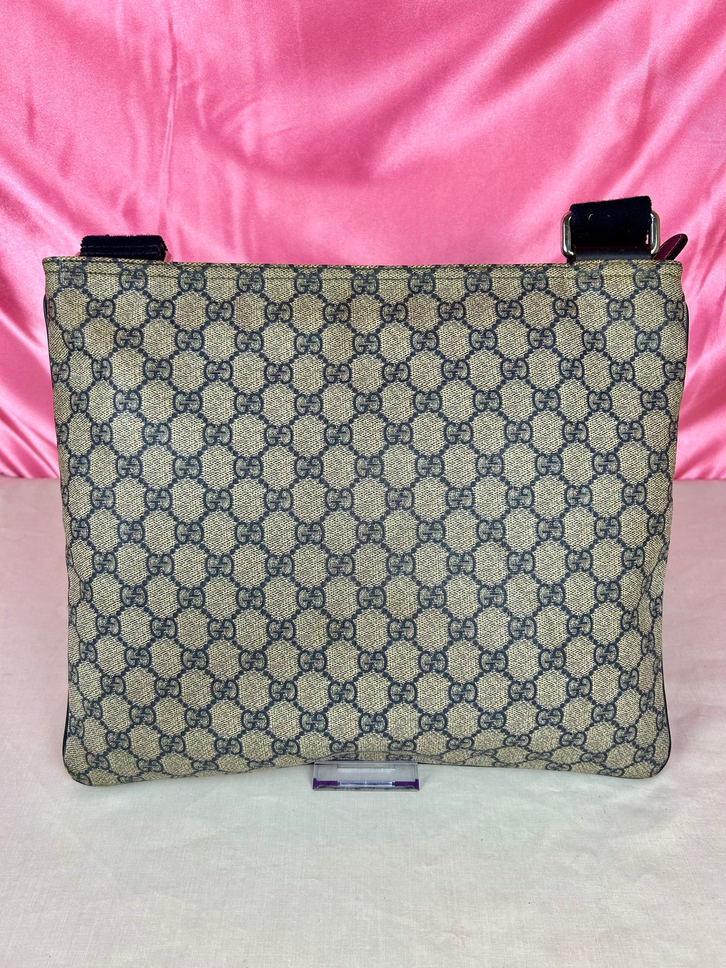 Large Navy Gucci Supreme Crossbody