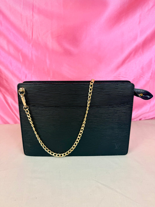 Black Epi Homme Clutch