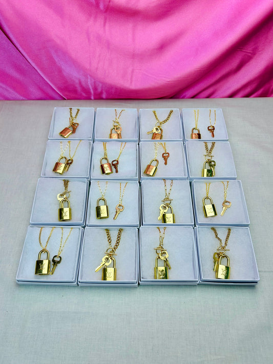 Lock and Key Necklace Set